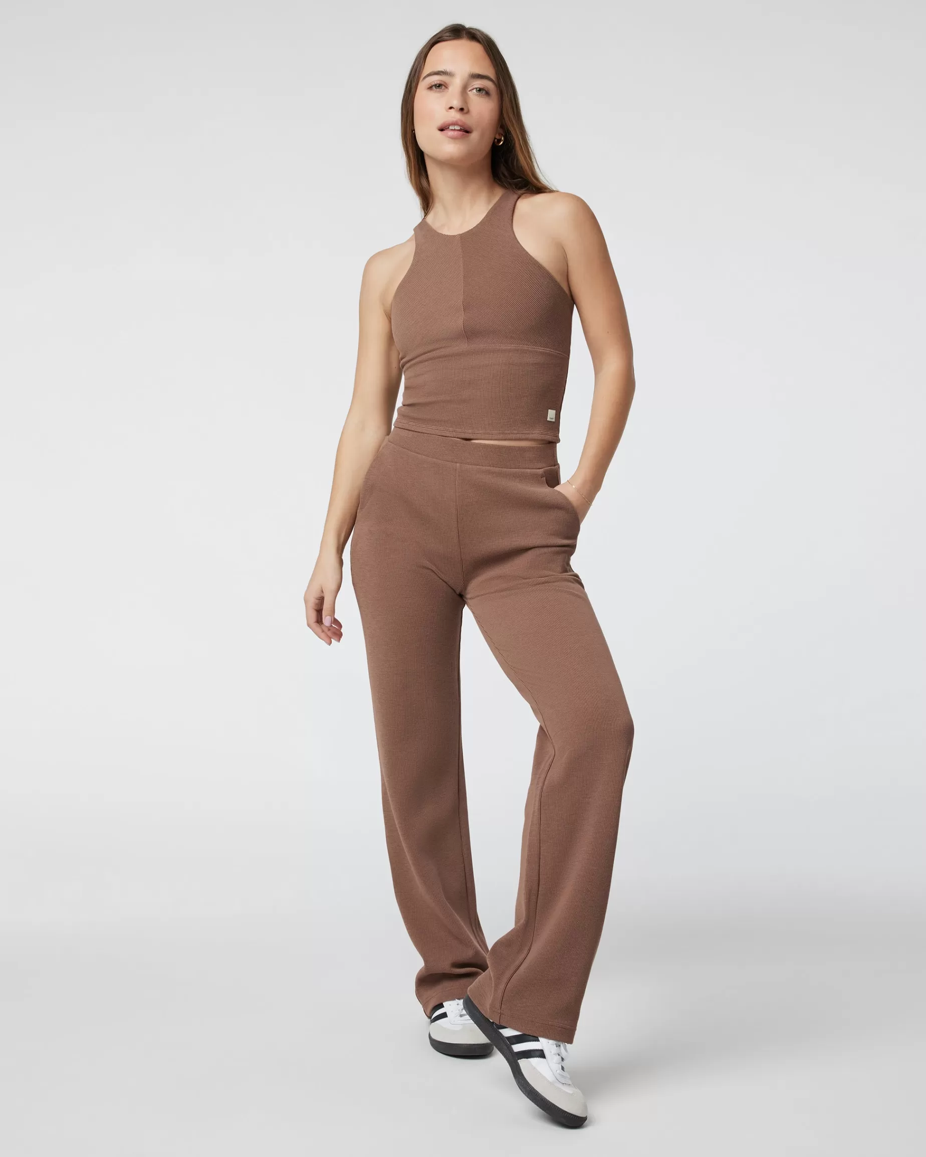 Vuori Aston Rib Crop Almond Cheap