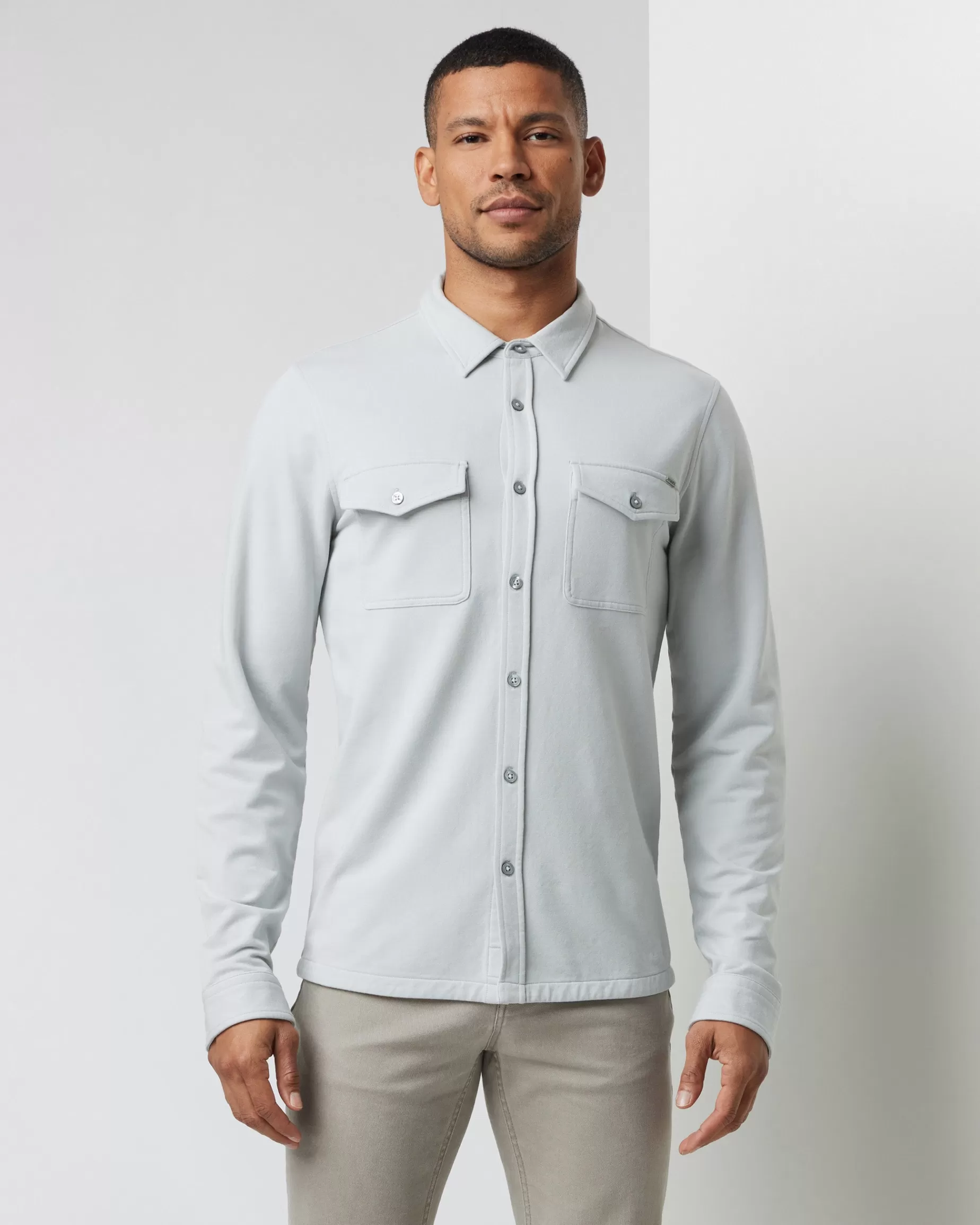 Vuori Boulevard Shirt Jacket SkyGrey Best