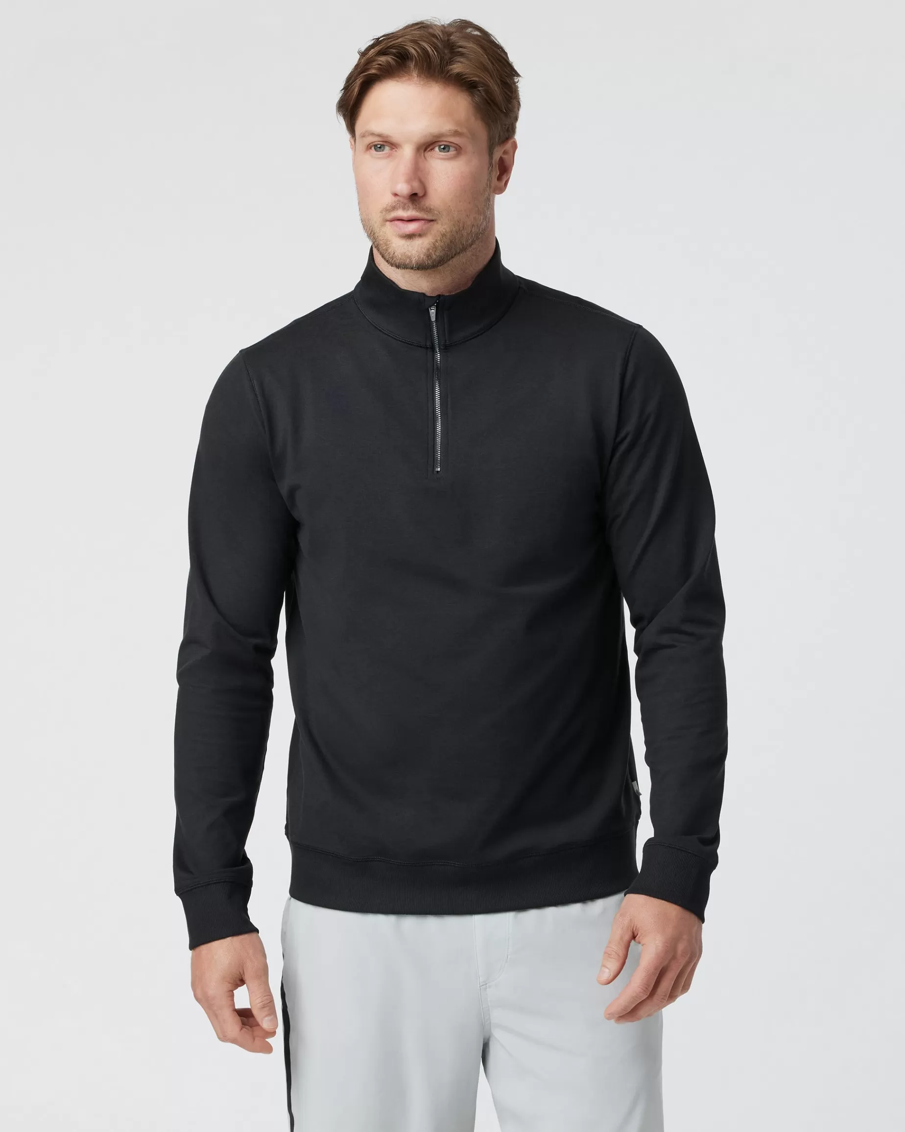 Vuori Coronado Half Zip BlackHeather Flash Sale