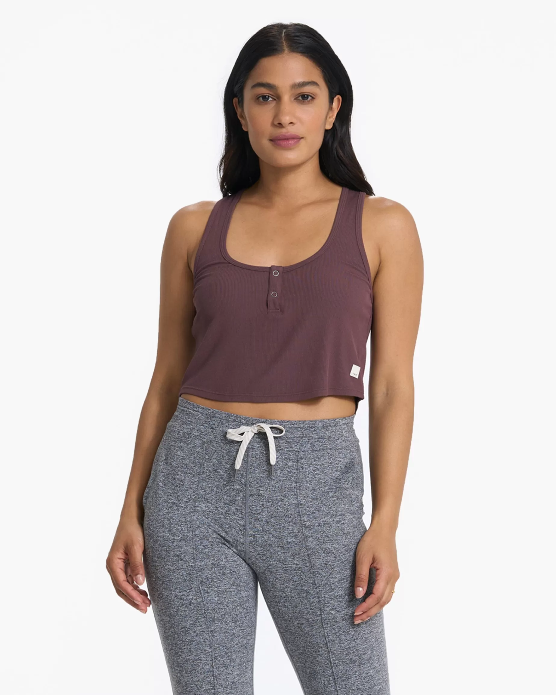 Vuori Cove Crop Tank Chestnut Discount