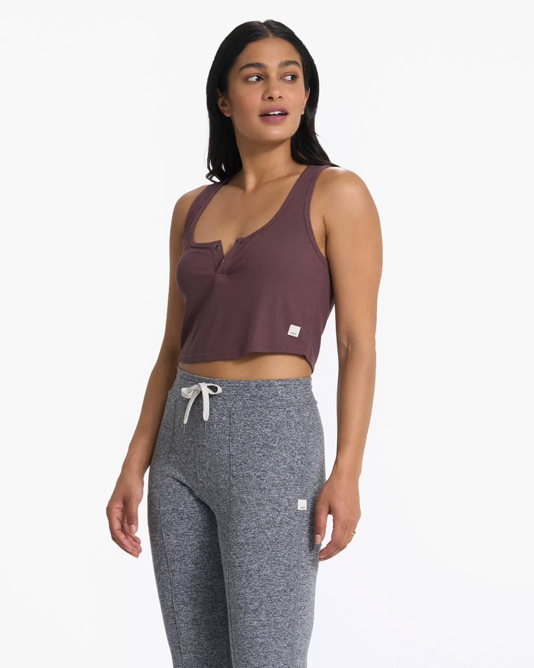 Vuori Cove Crop Tank Chestnut Discount