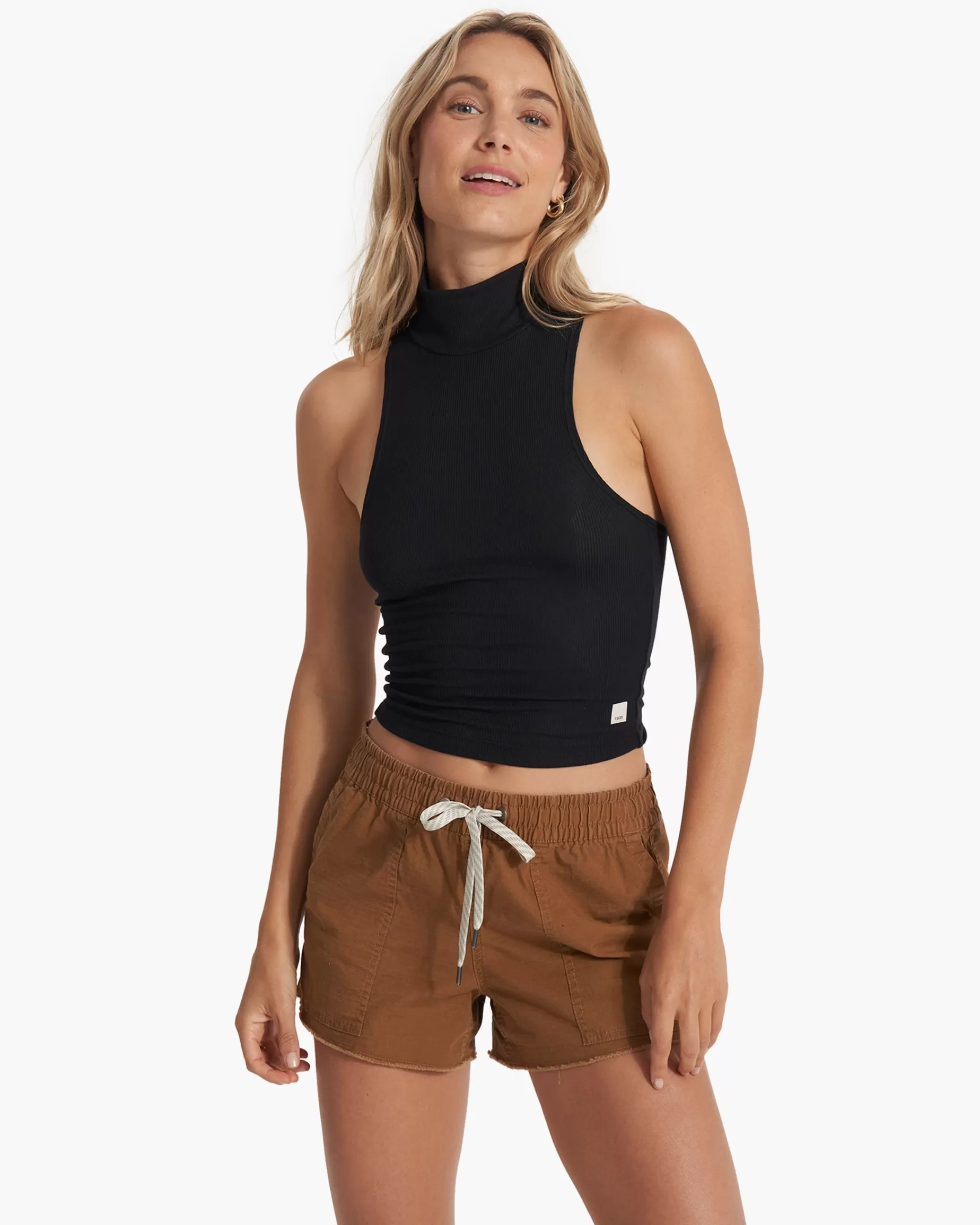 Vuori Cove Funnel Neck Tank Black Cheap