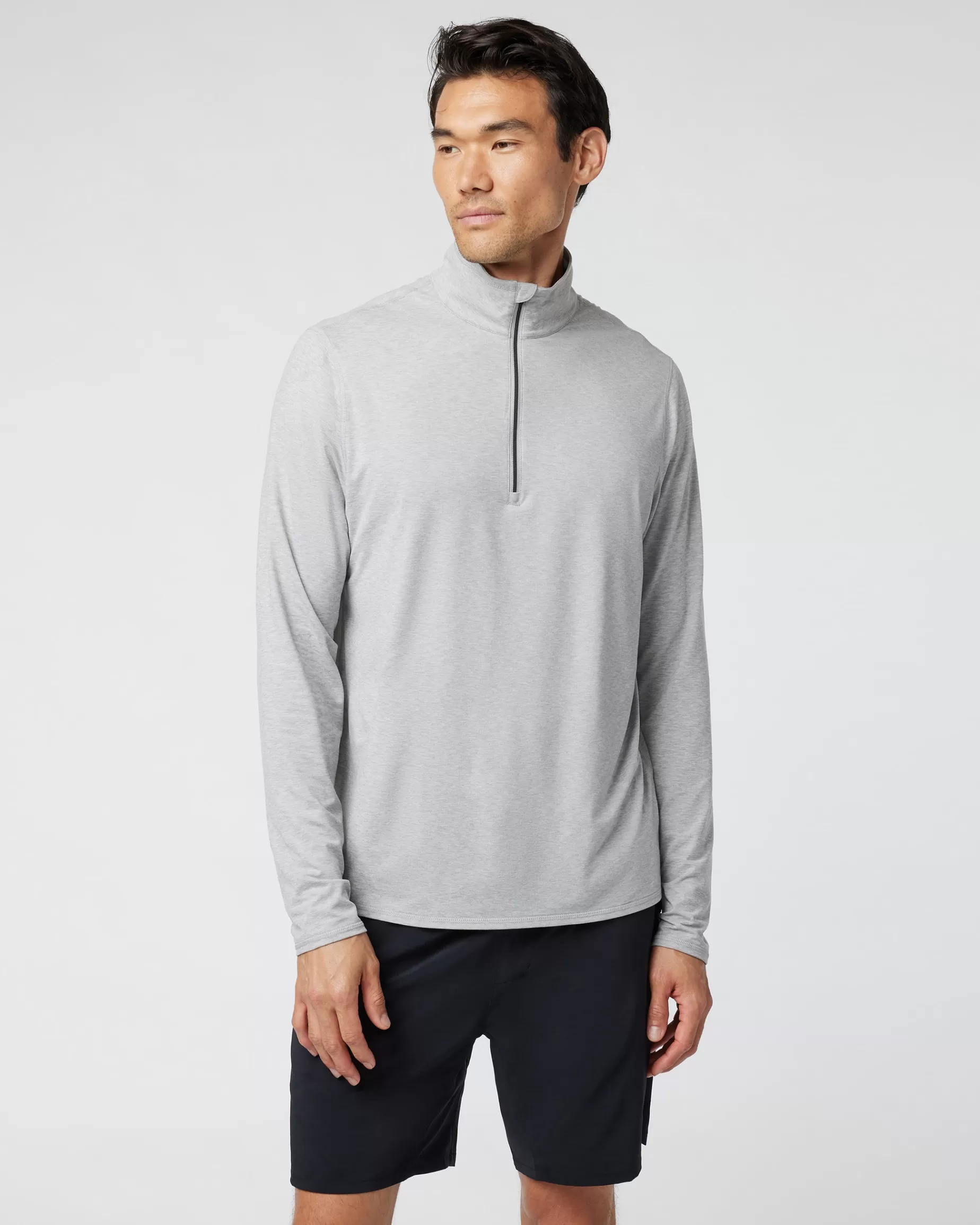 Vuori Ease Performance Half Zip 2.0 LightHeatherGrey Clearance