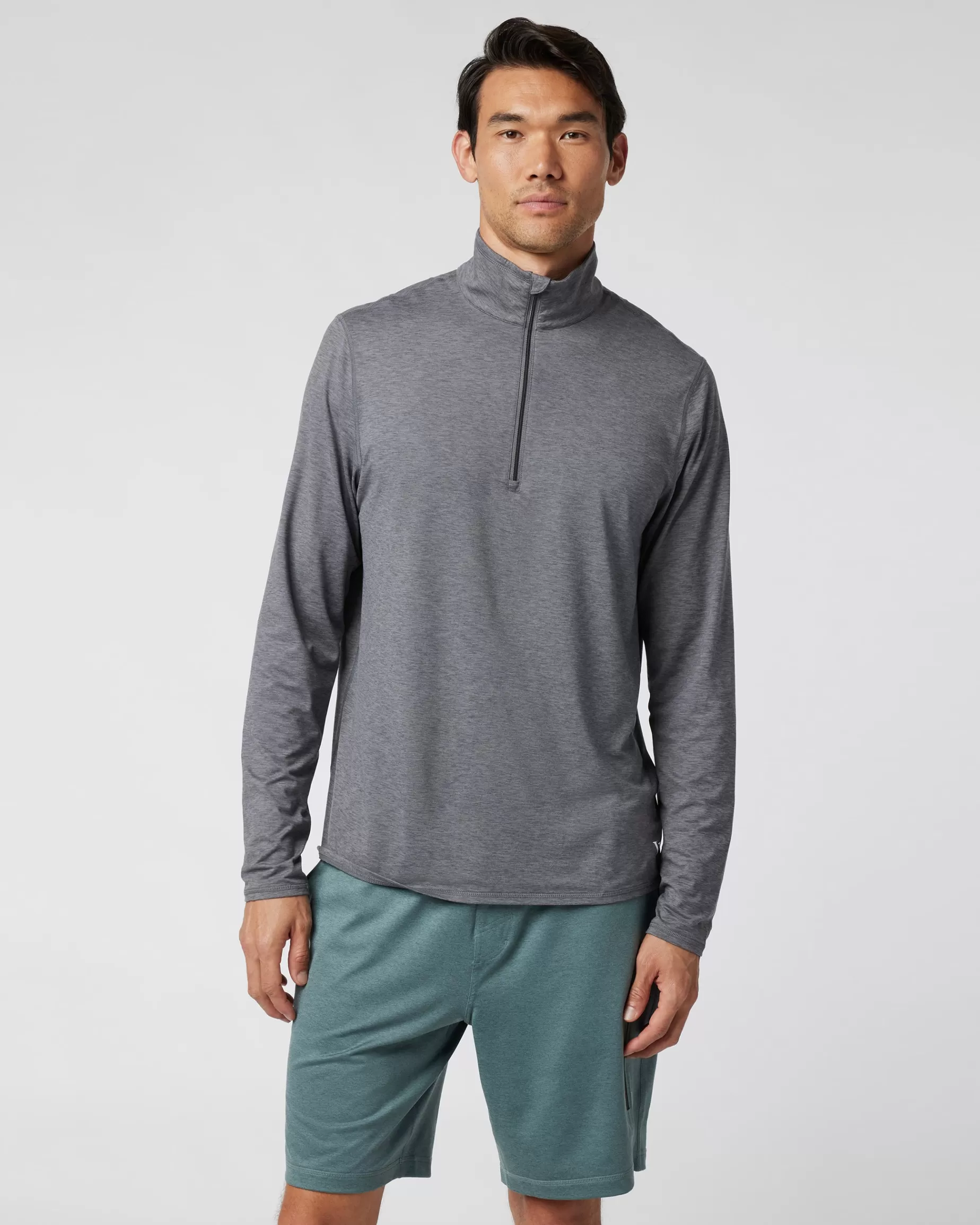 Vuori Ease Performance Half Zip 2.0 ZincHeather Discount