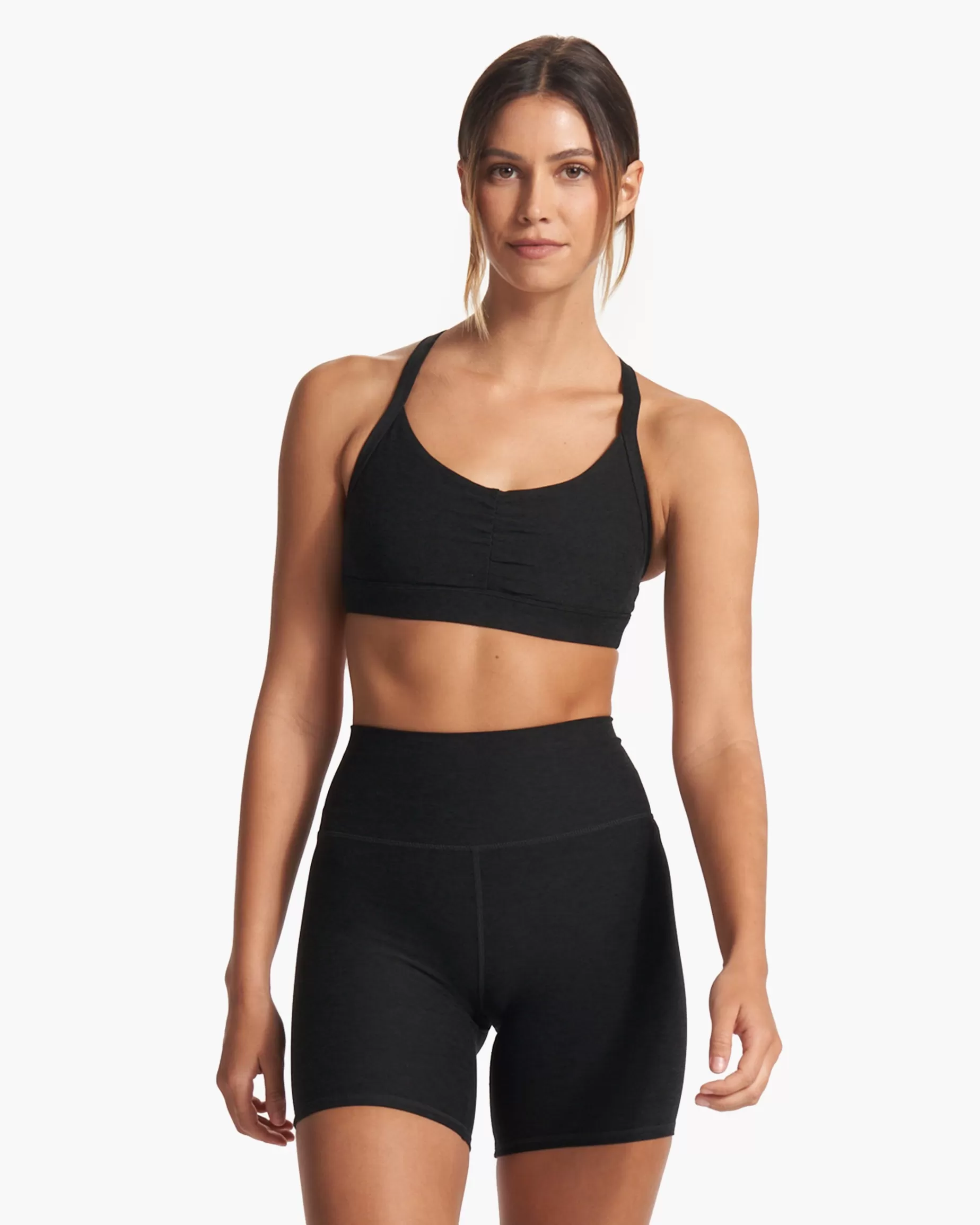 Vuori Elevation Ruched Bra BlackHeather Hot