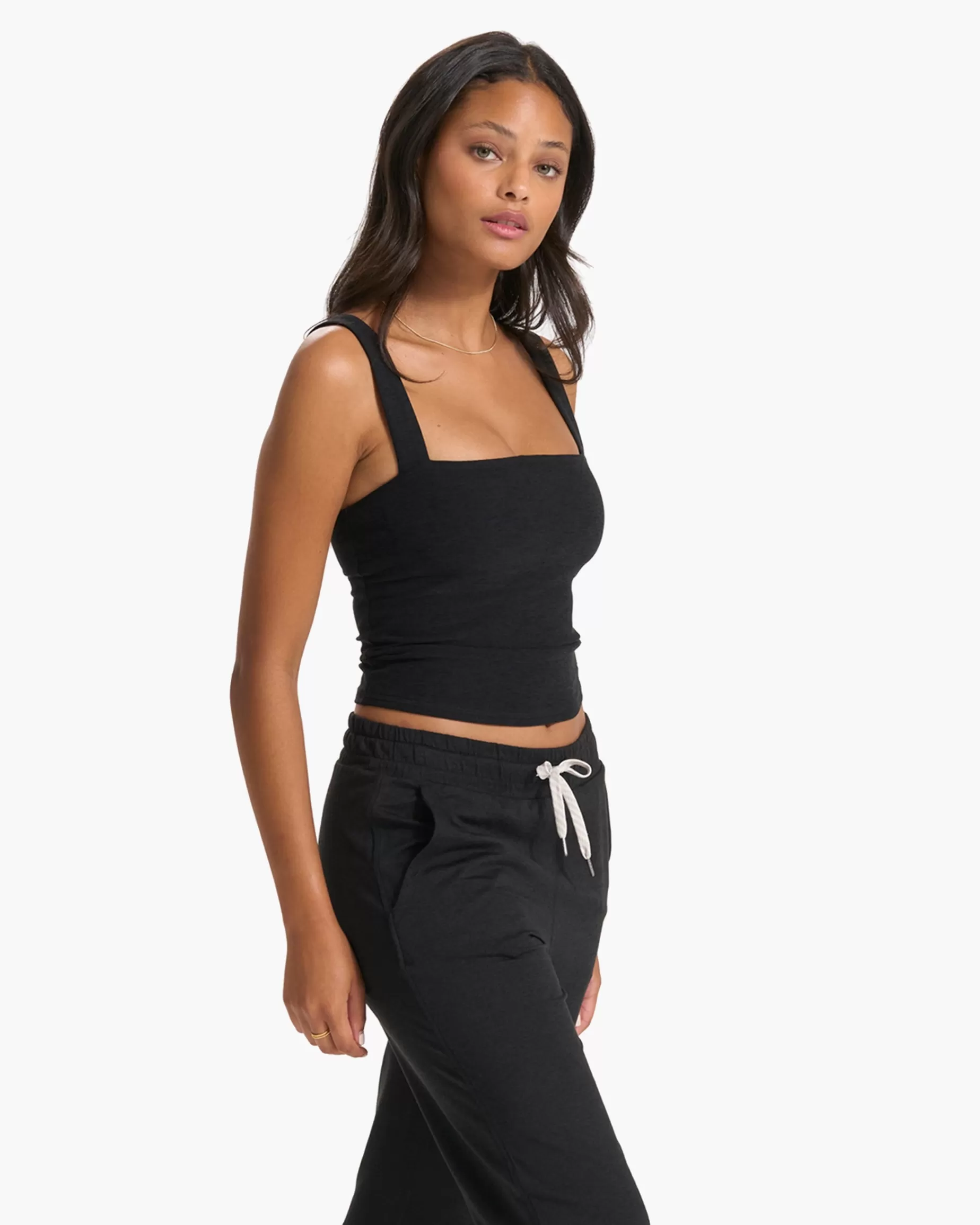 Vuori Elevation Square Neck Tank BlackHeather Best Sale