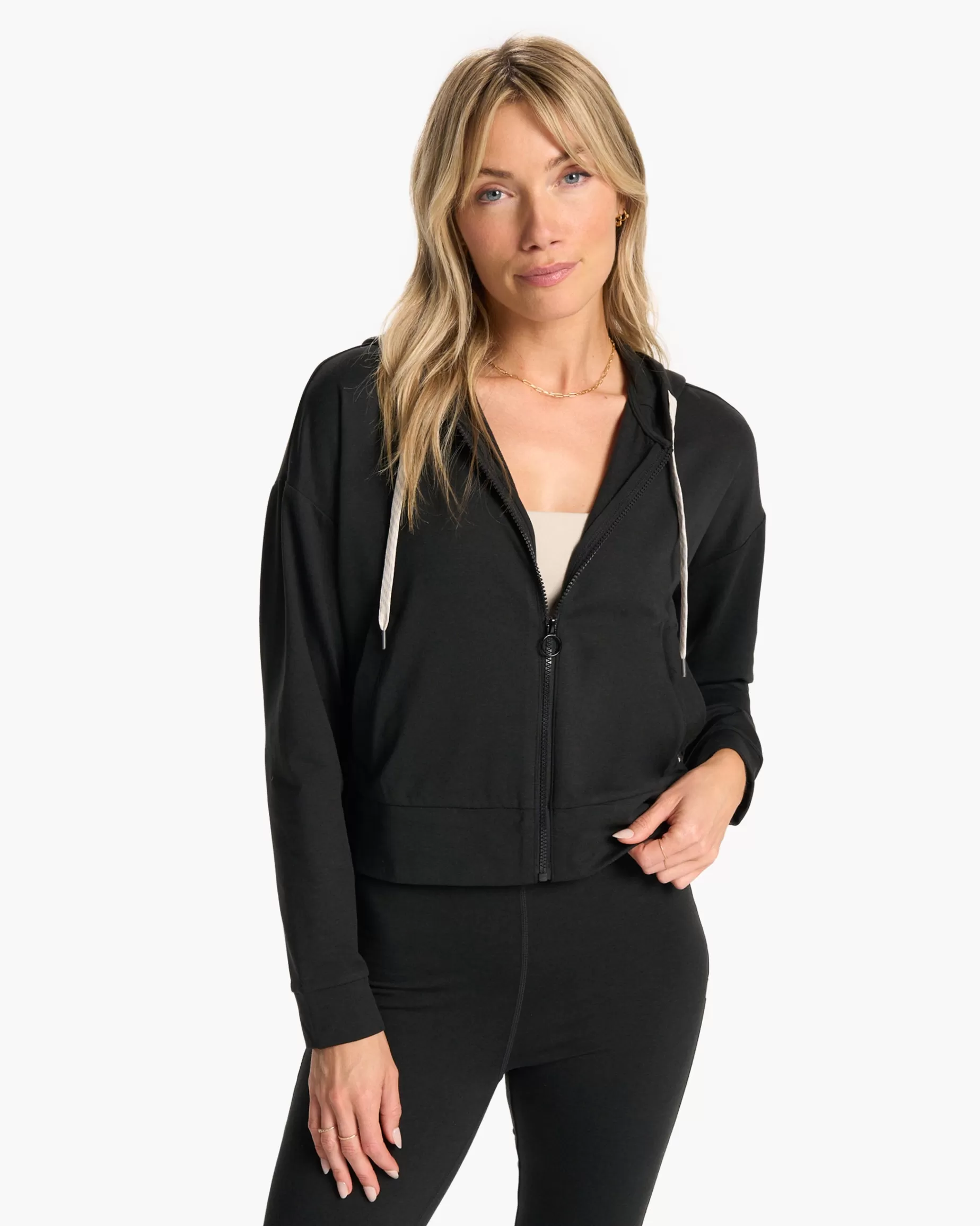 Vuori Granite Cropped Hoodie BlackHeather Fashion