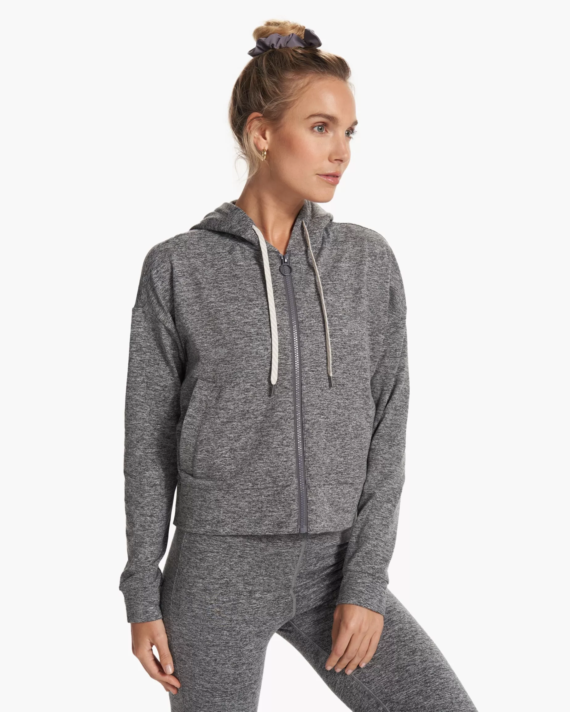 Vuori Granite Cropped Hoodie HeatherGrey Cheap