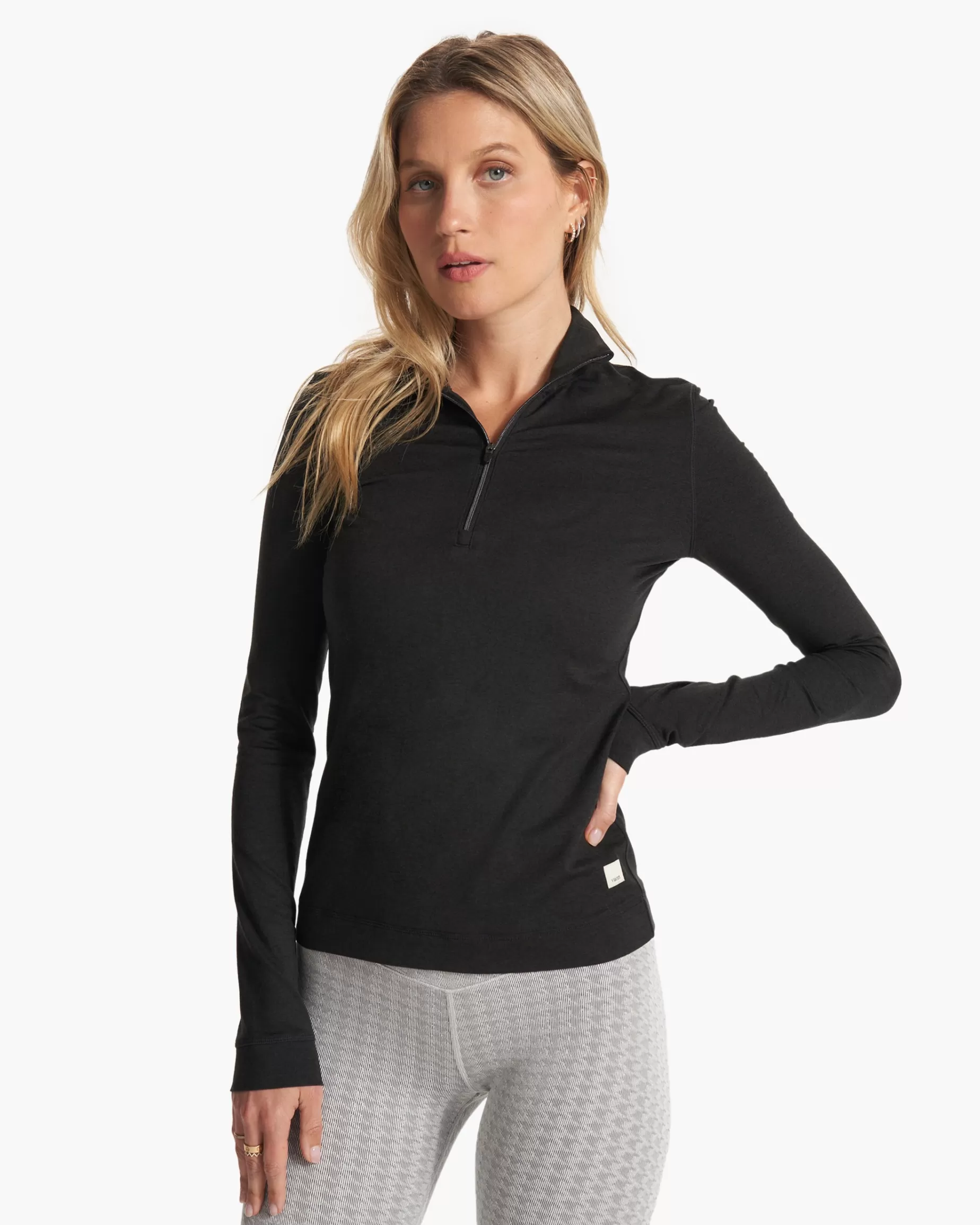 Vuori Halo Essential Half Zip BlackHeather Cheap