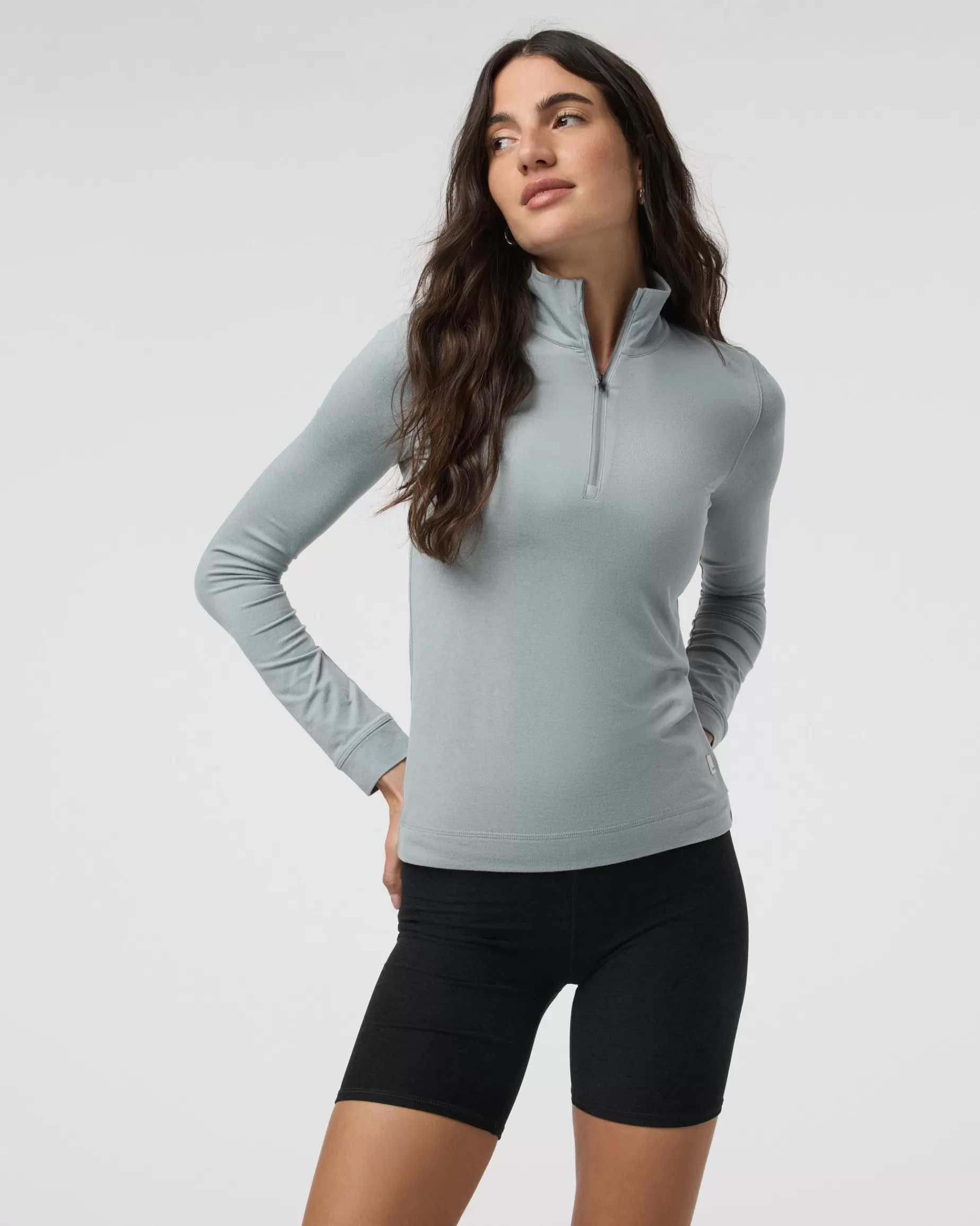 Vuori Halo Essential Half Zip ChalkBlueHeather Best