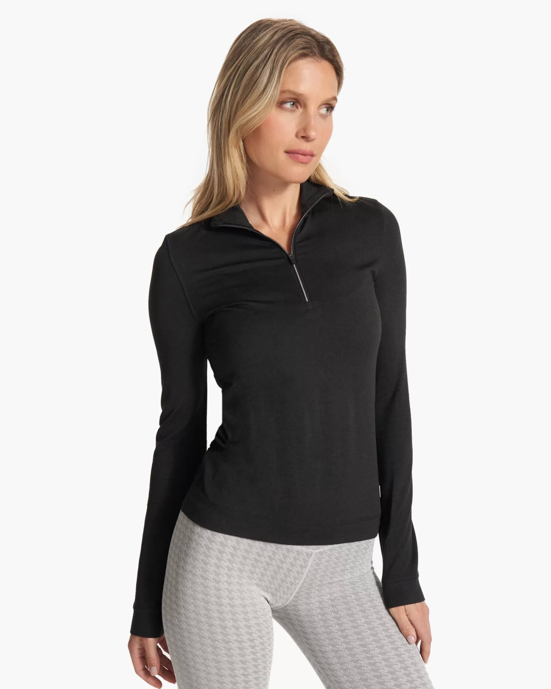 Vuori Halo Essential Half Zip BlackHeather Cheap