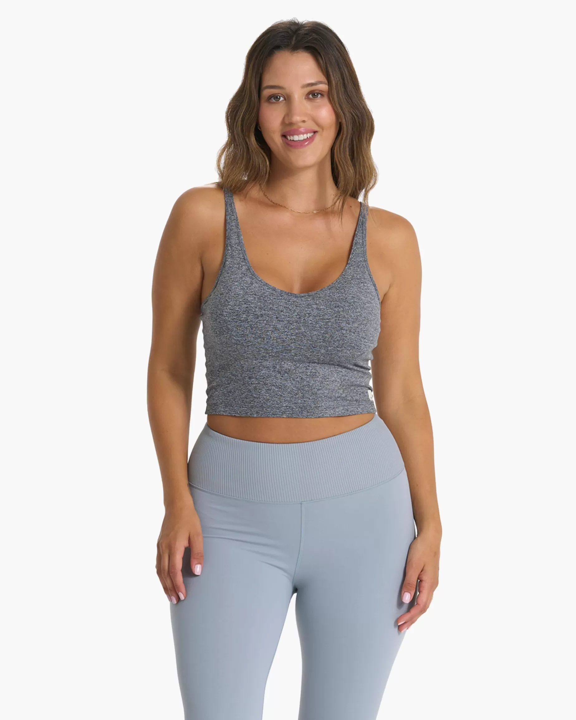 Vuori Halo Performance Crop HeatherGrey Cheap