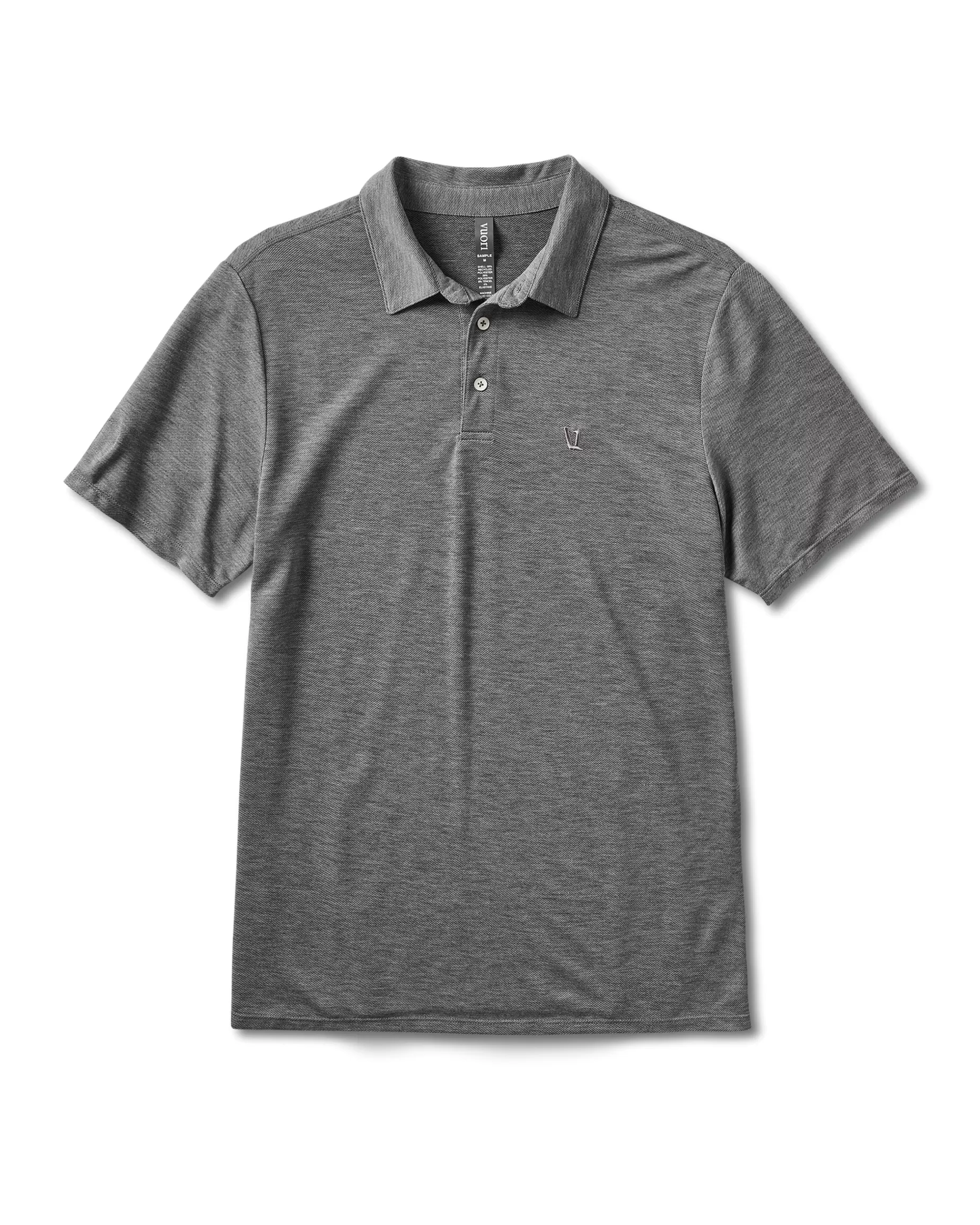 Vuori Knit Twill Polo HeatherGrey Hot