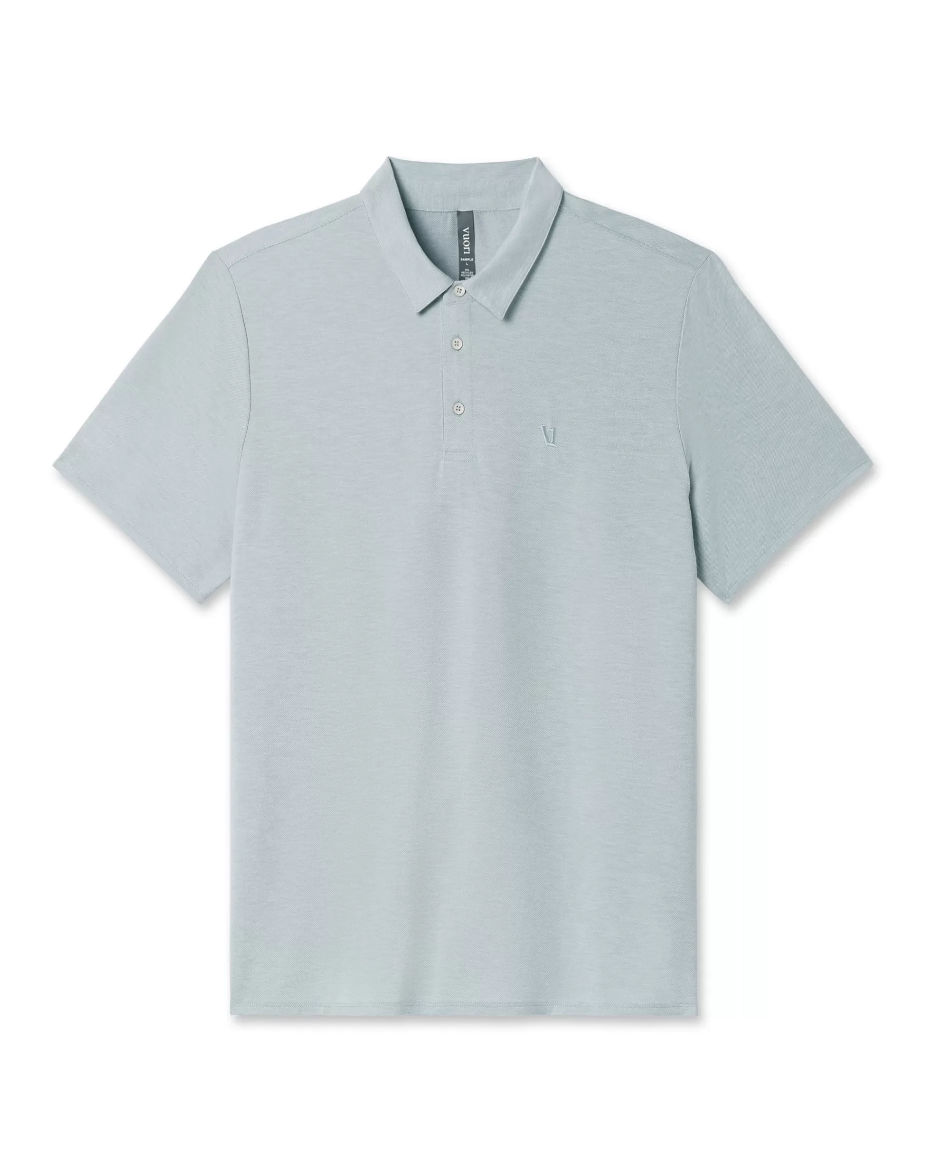 Vuori Knit Twill Polo ChalkBlueHeather Best