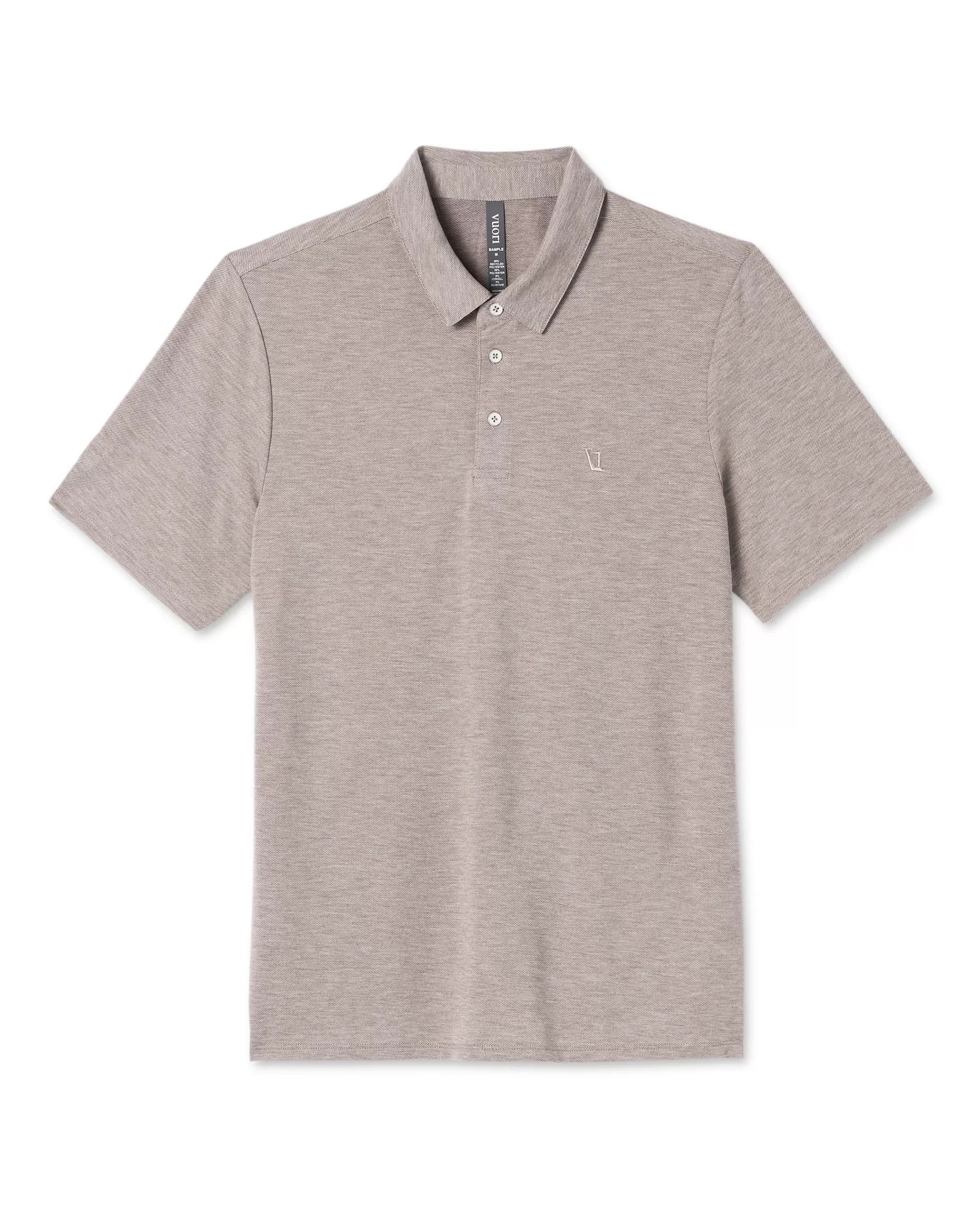 Vuori Knit Twill Polo FossilHeather Fashion