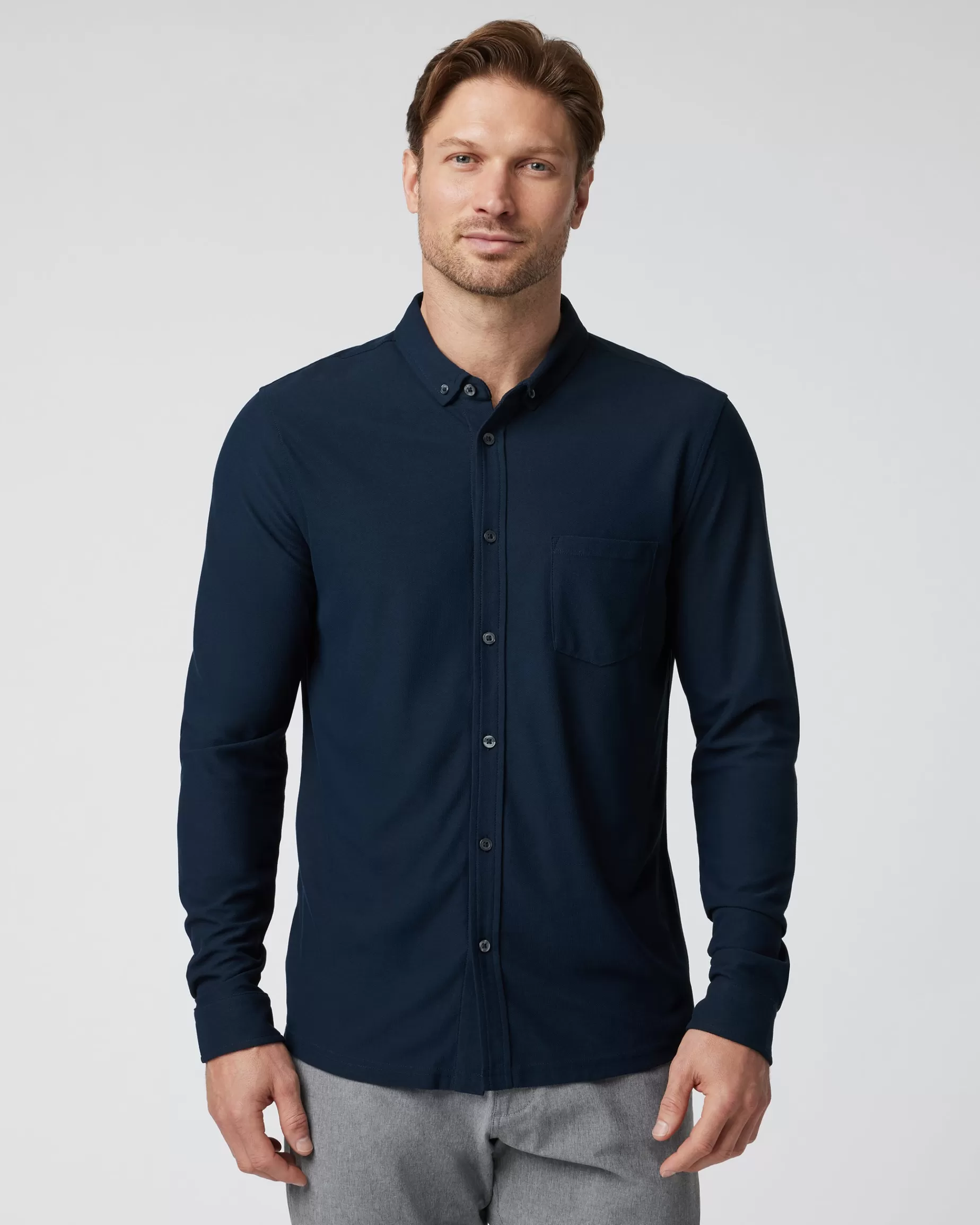 Vuori Long Sleeve Ace Button-Down Ink Best Sale