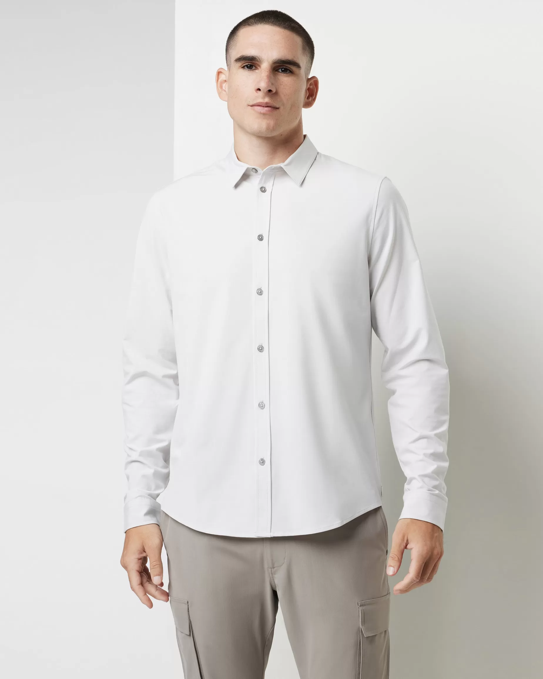 Vuori Long Sleeve Bridge Button Down Salt Flash Sale