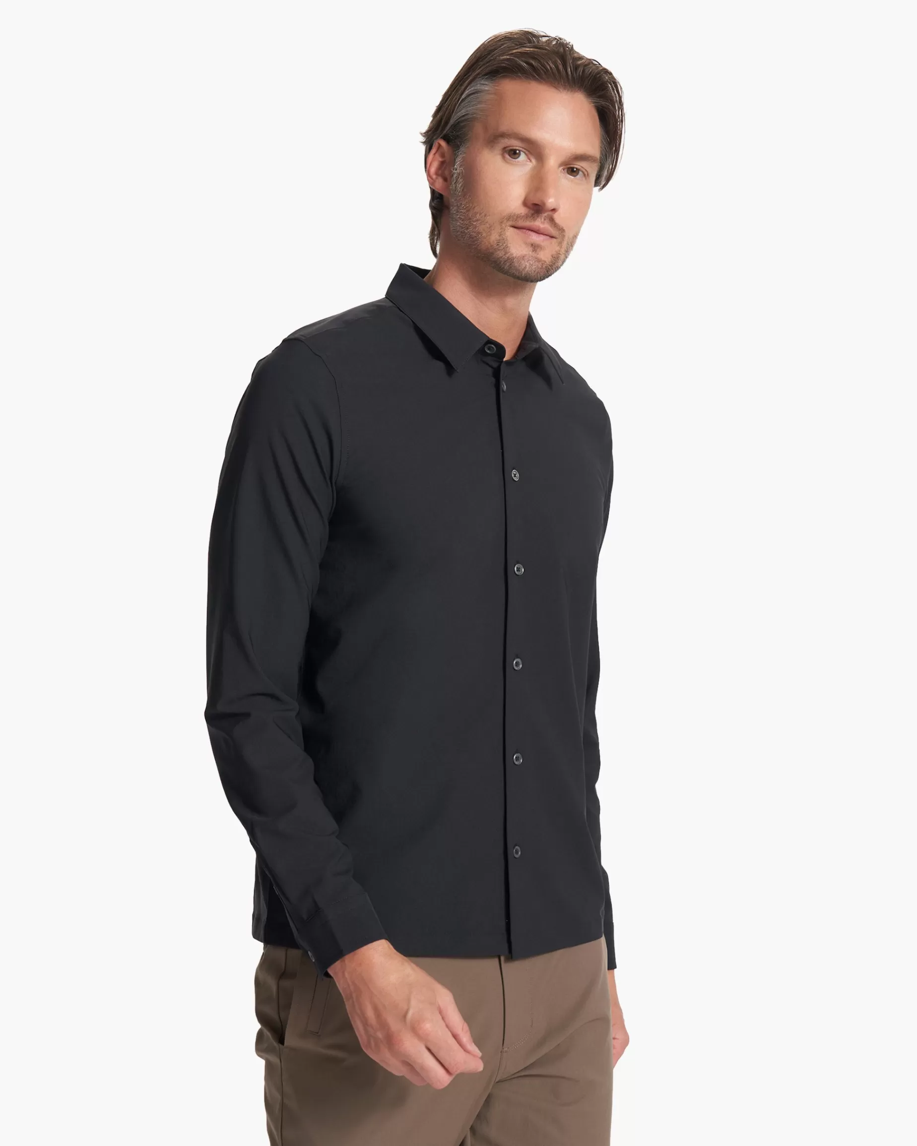 Vuori Long Sleeve Manhattan Button Down Black Hot