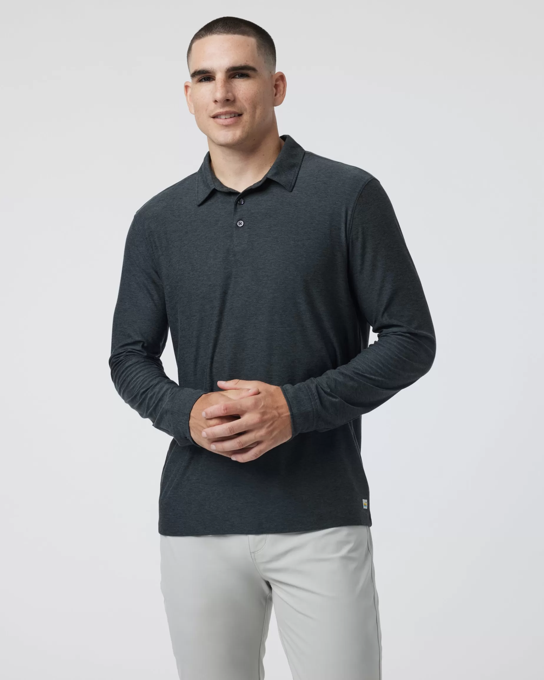 Vuori Long Sleeve Strato Tech Polo CharcoalHeather Online