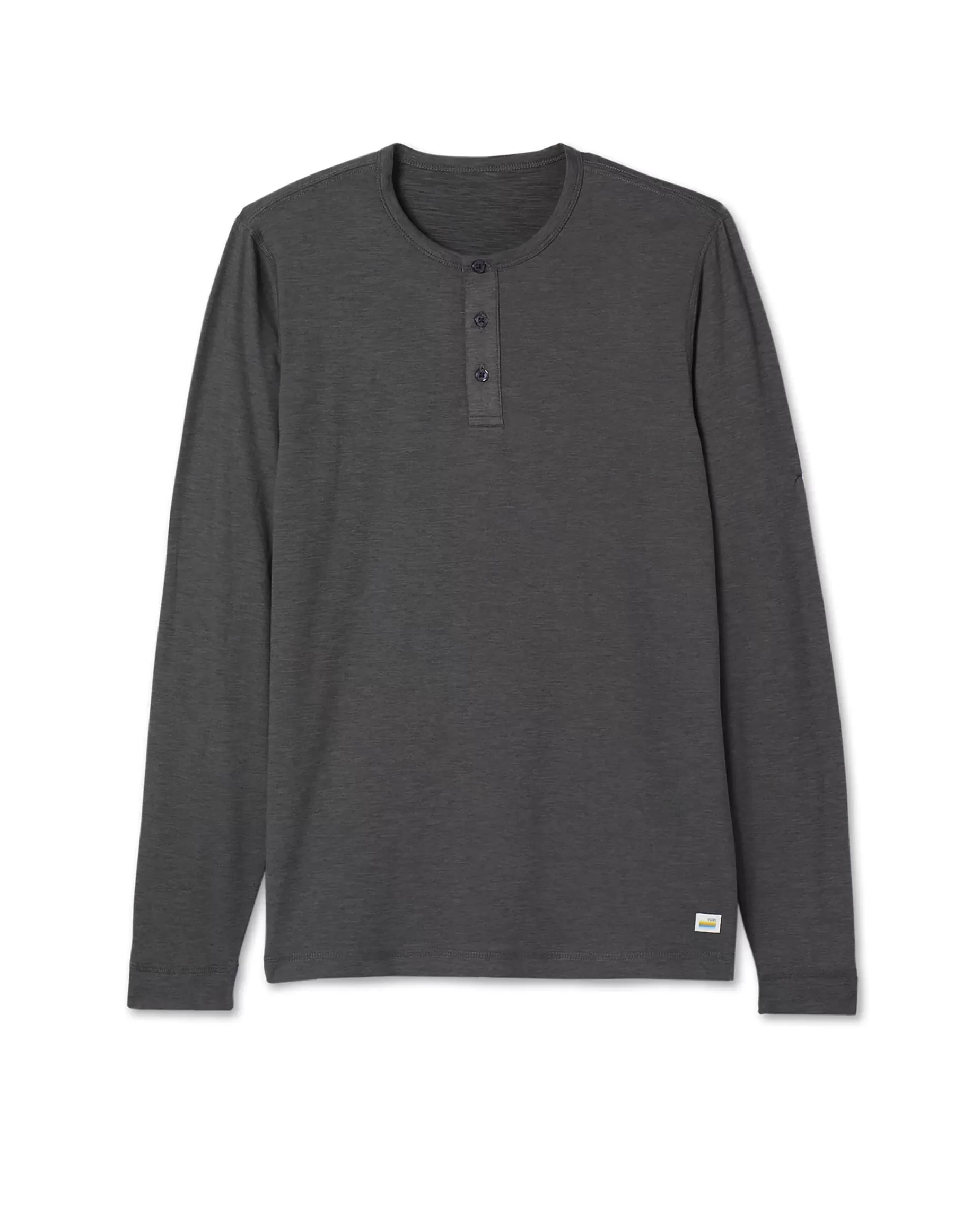 Vuori Long-Sleeve Ease Performance Henley CharcoalHeather Clearance