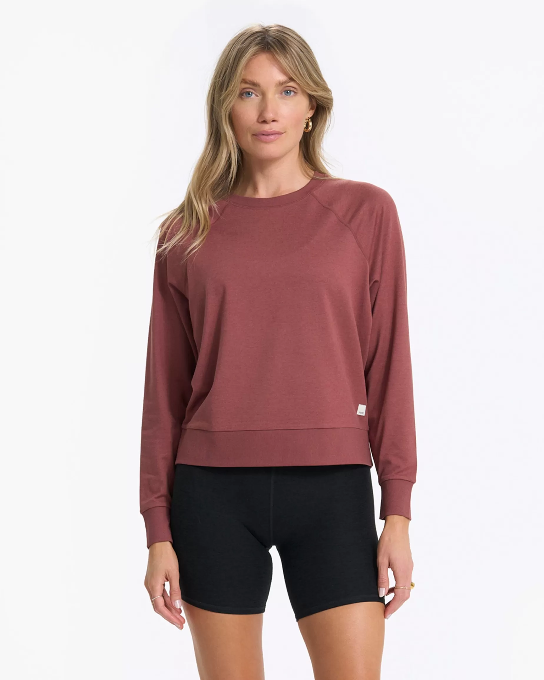 Vuori Long-Sleeve Halo Crew RosewoodHeather New