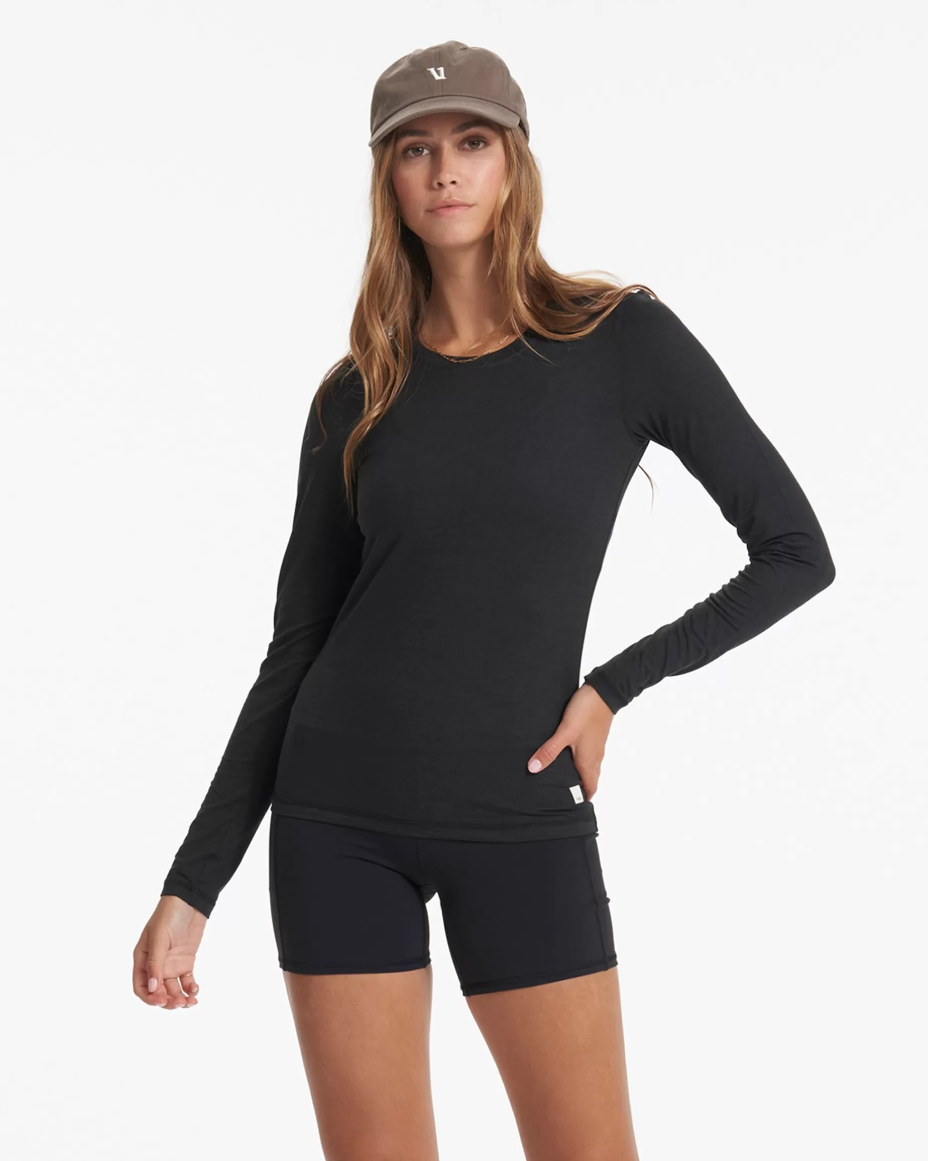 Vuori Long-Sleeve Lux Crew BlackHeather Sale