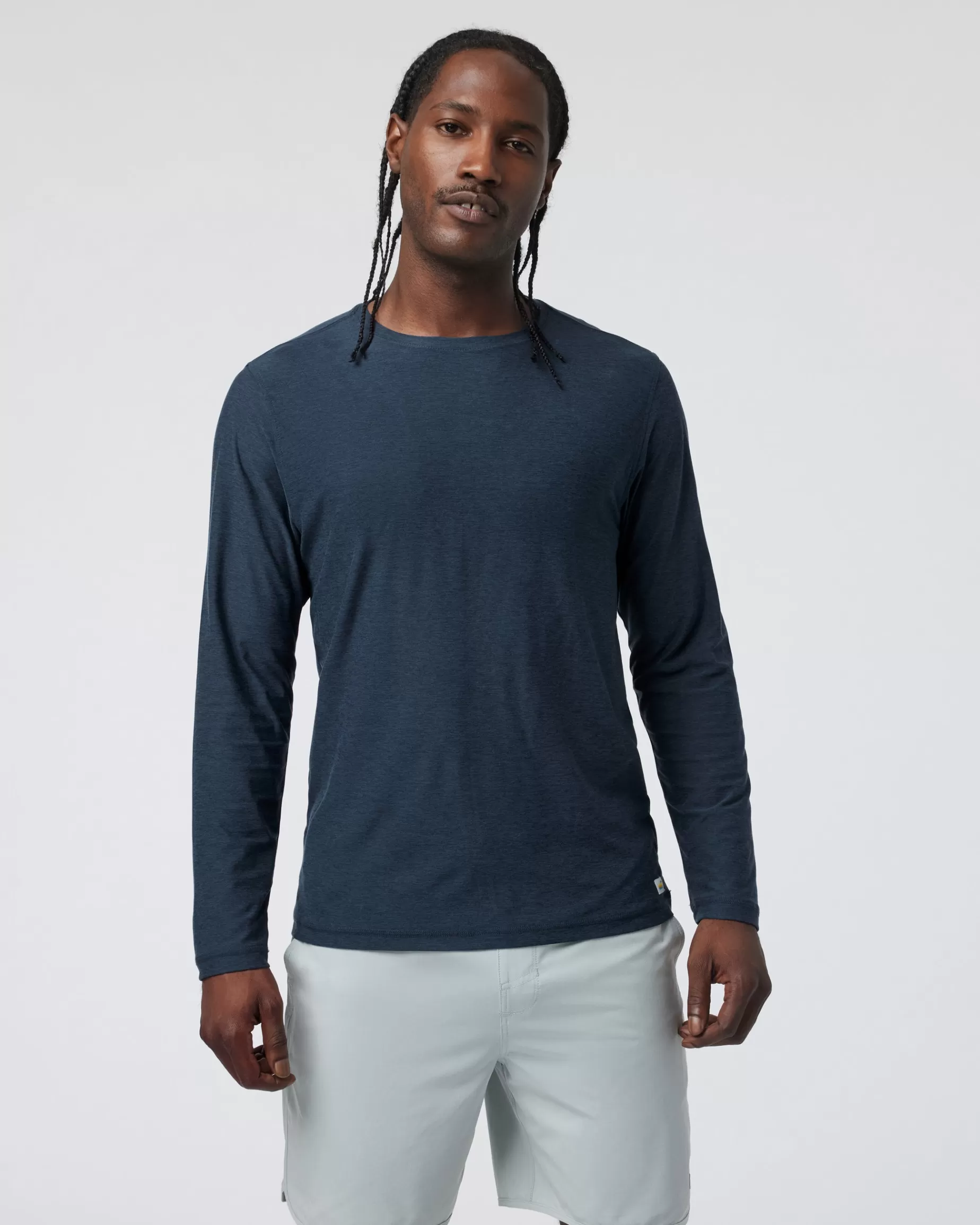 Vuori Long-Sleeve Strato Tech Tee NavyHeather Cheap