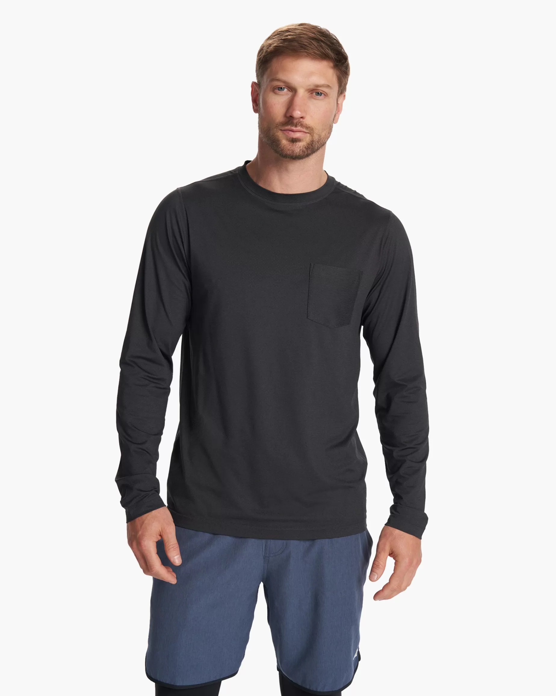 Vuori Long-Sleeve Tradewind Performance Tee BlackHeather Sale