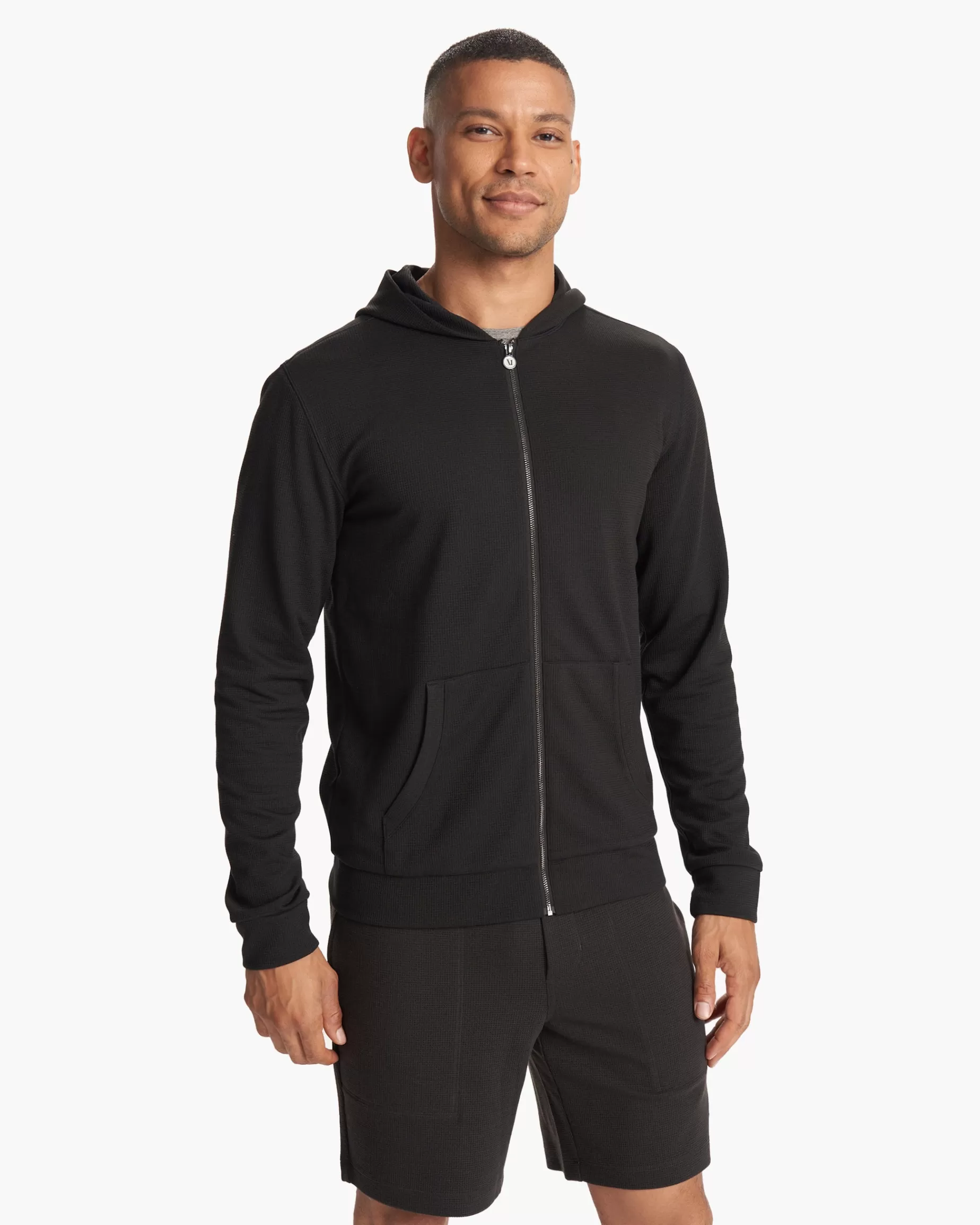 Vuori Performance Waffle Zip Hoodie 2.0 Black Best