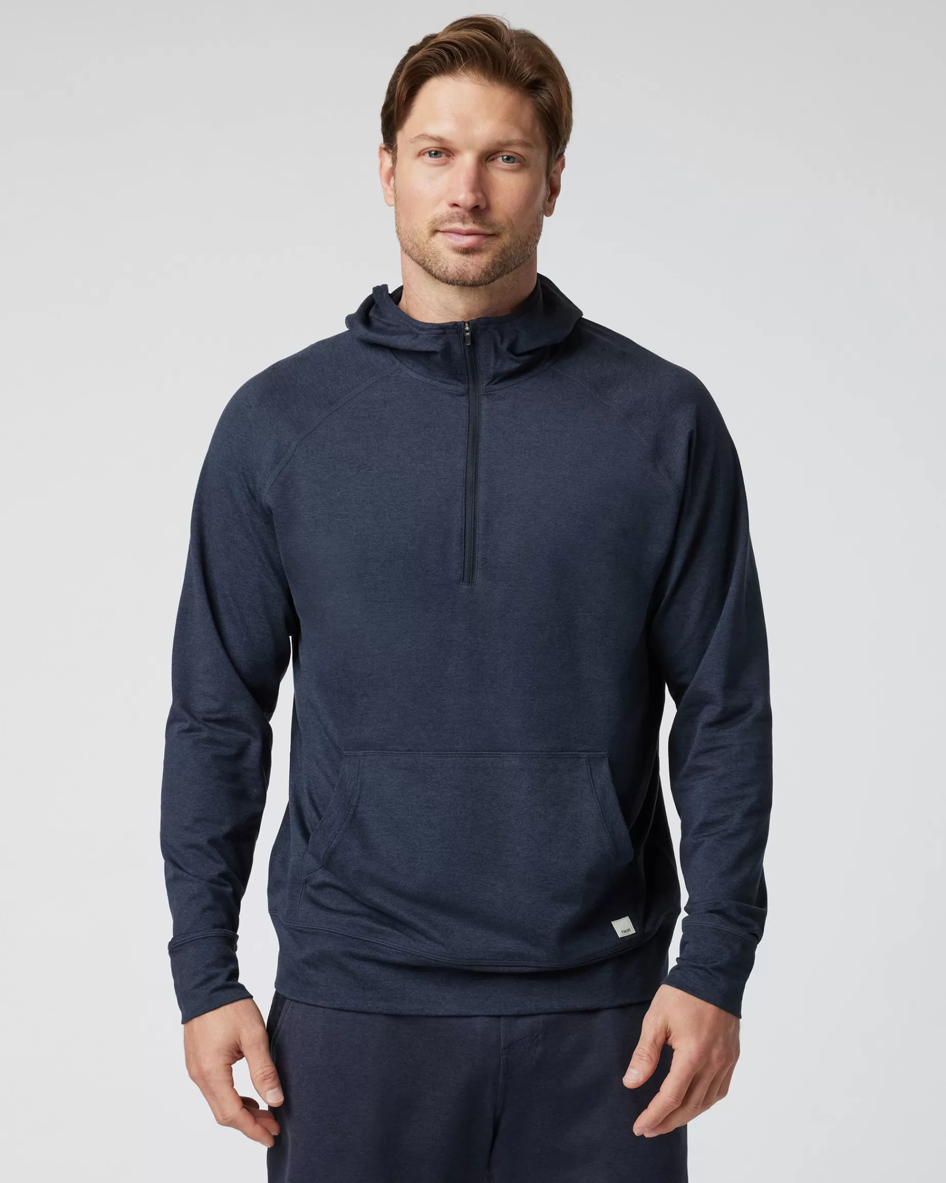 Vuori Ponto Performance Half Zip Hoodie MidnightHeather Discount