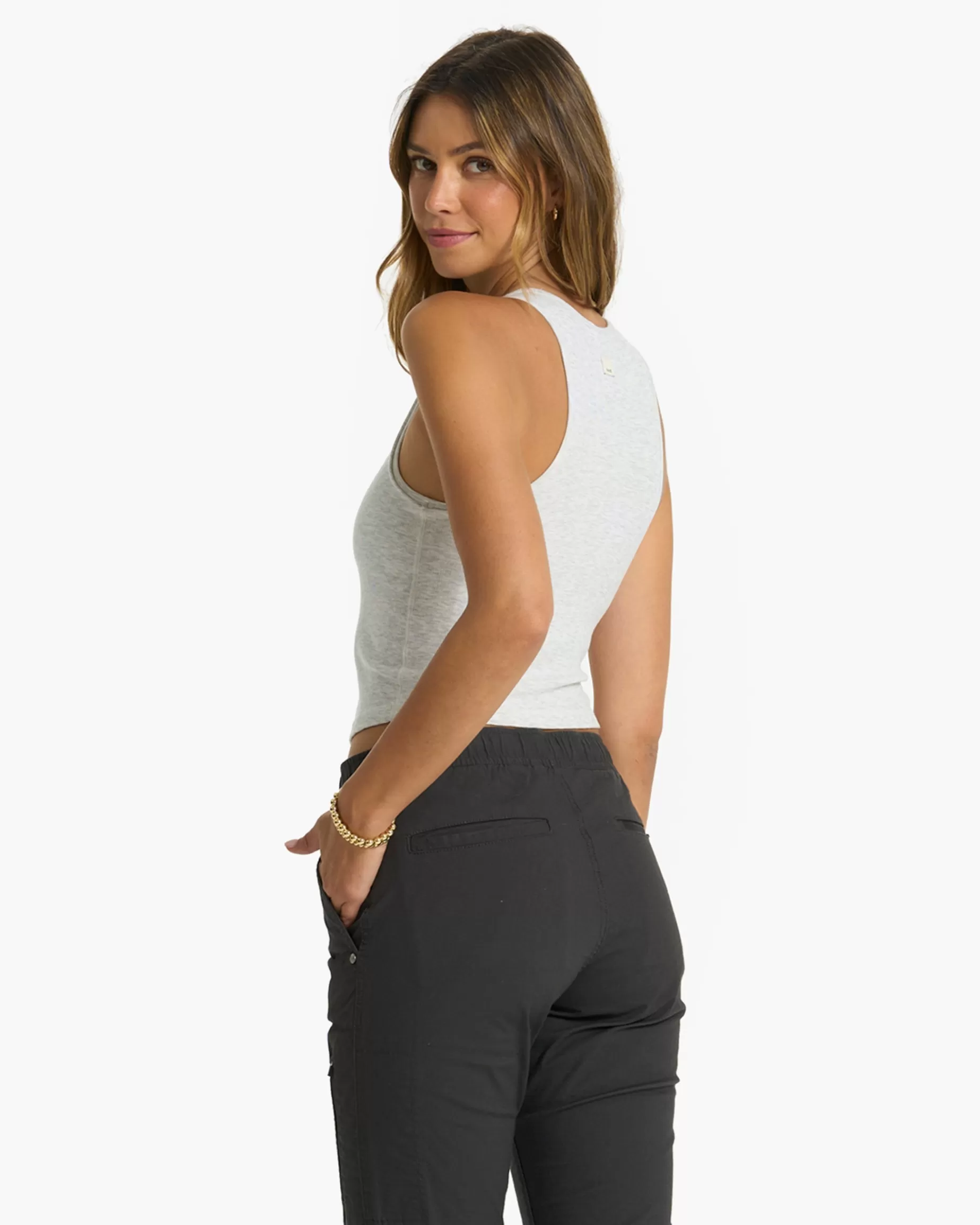 Vuori Pose Plyo Tank WhiteHeather Best