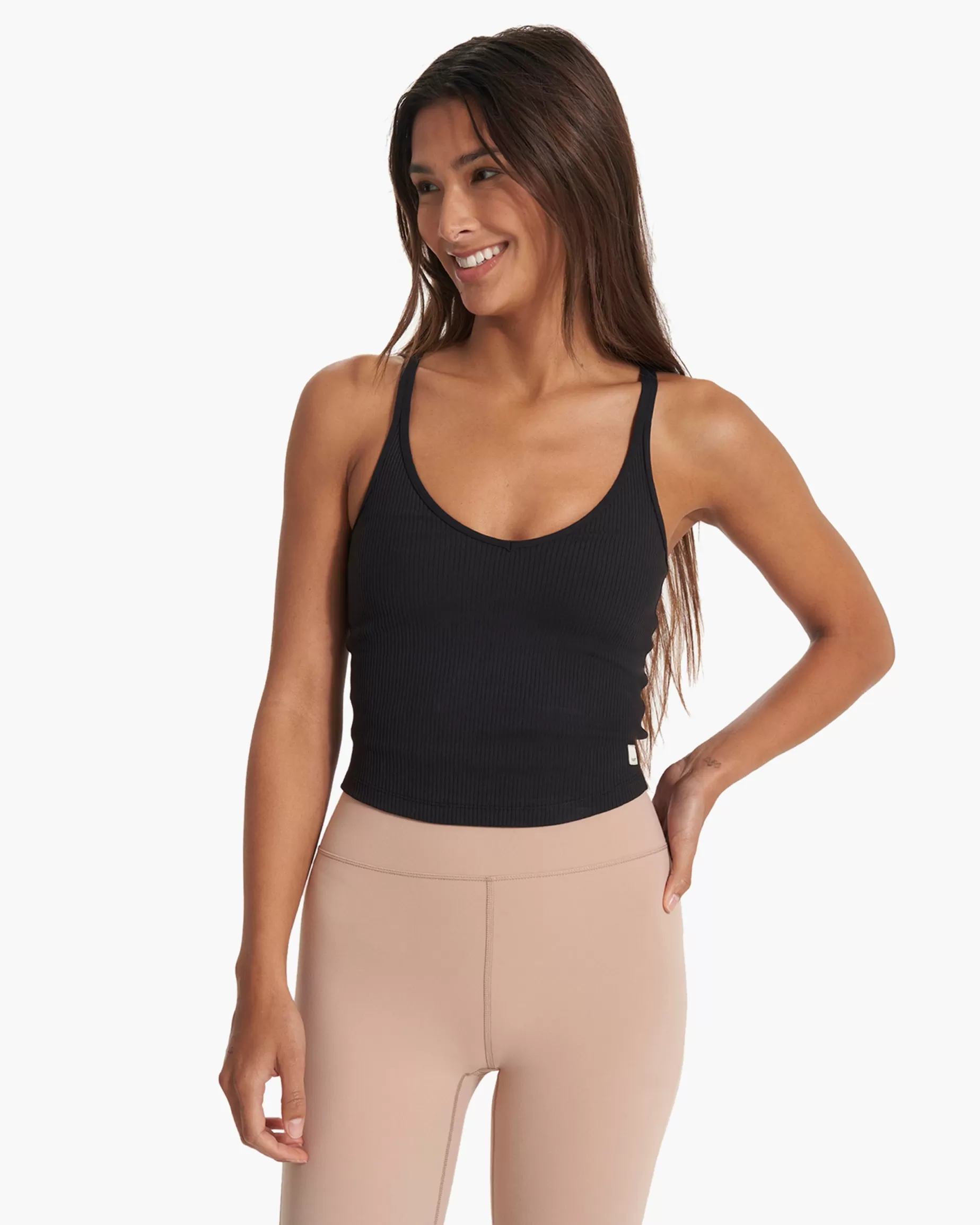 Vuori Rib Crop Tank Black New