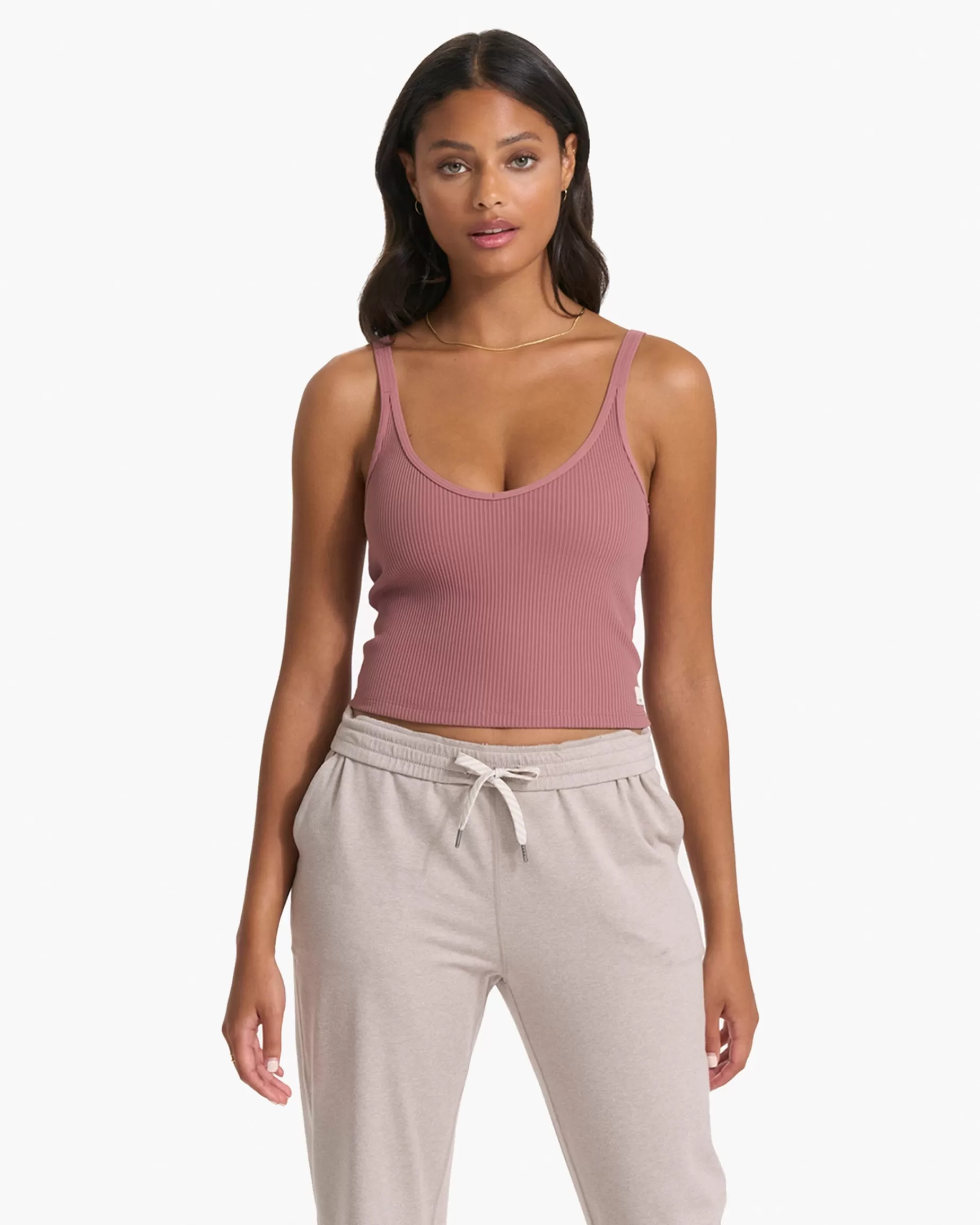 Vuori Rib Crop Tank Marsala Cheap