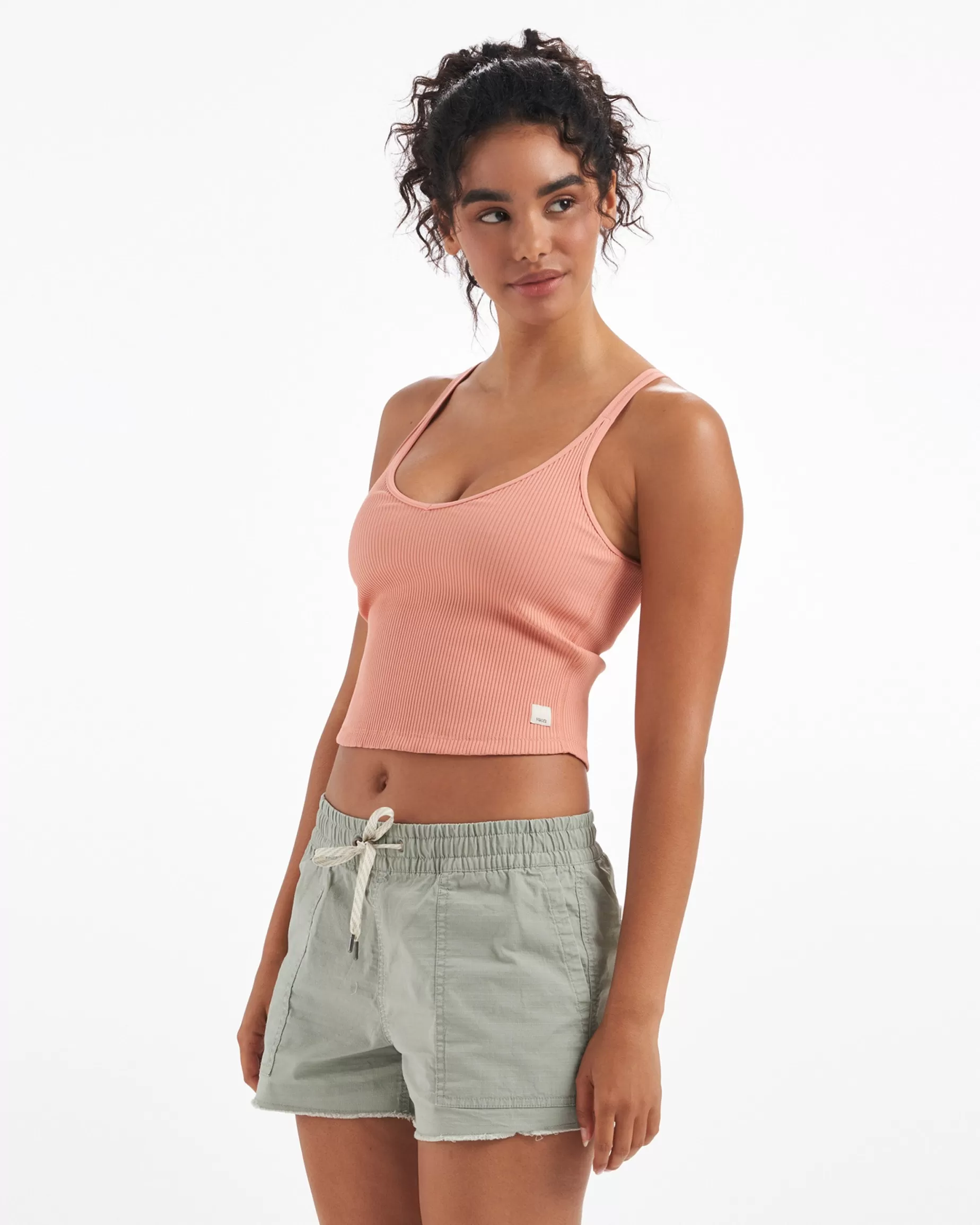 Vuori Rib Crop Tank LightCinnamon New