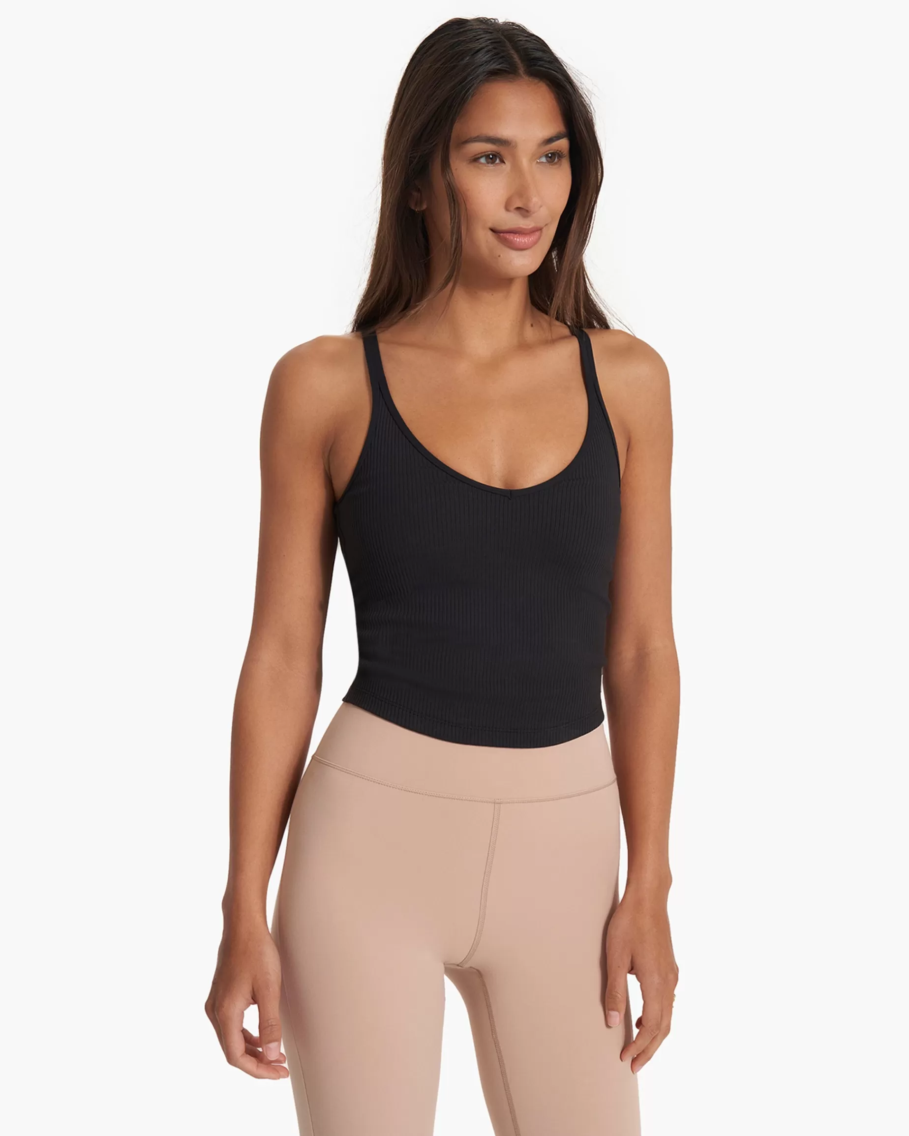 Vuori Rib Crop Tank Black New