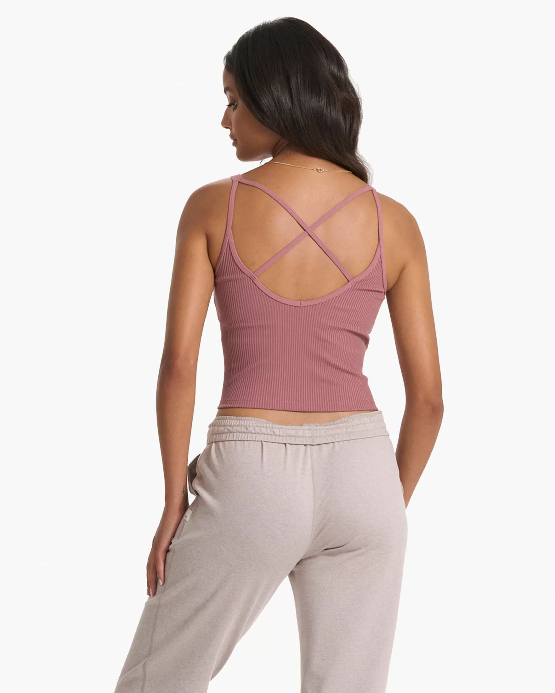 Vuori Rib Crop Tank Marsala Cheap