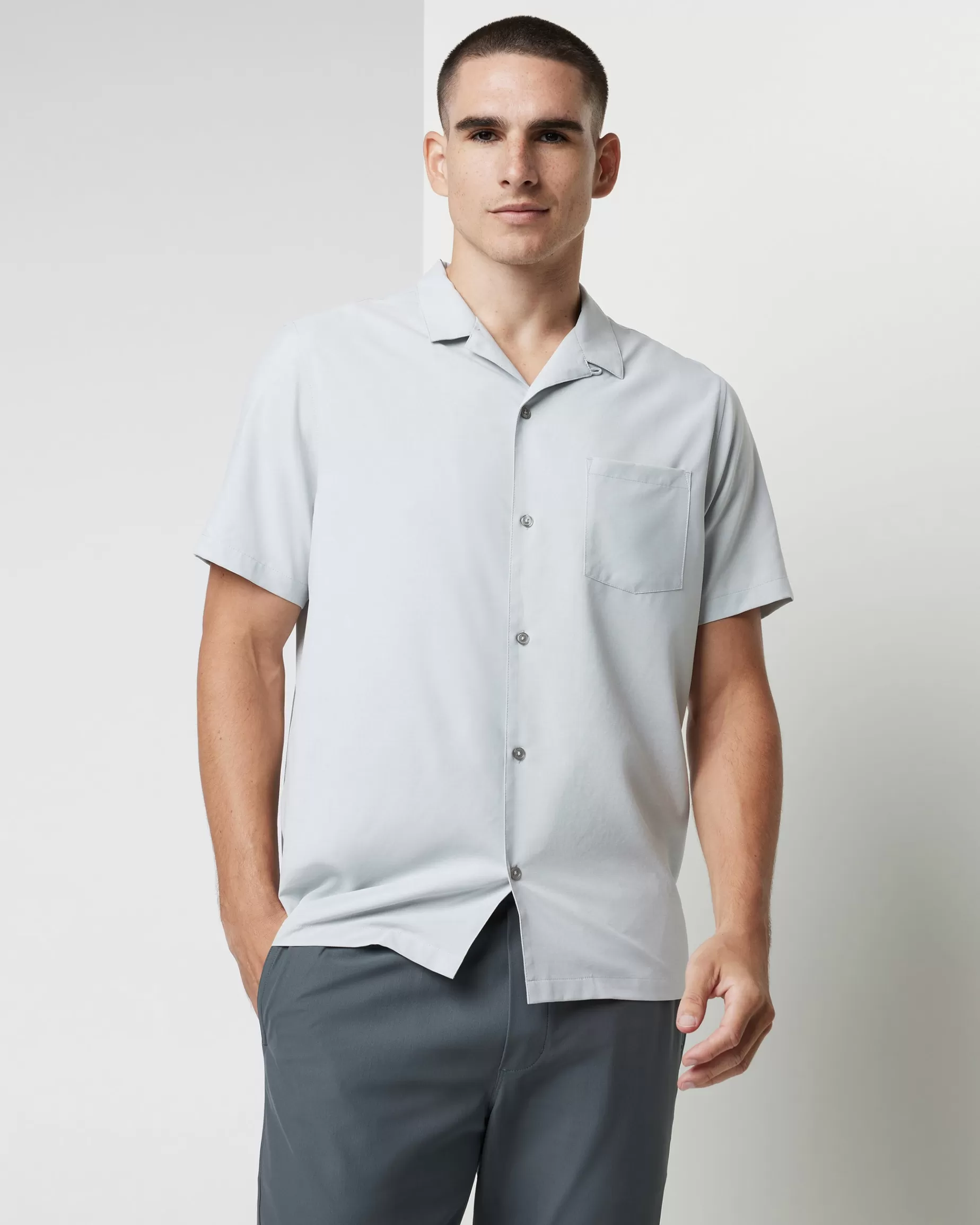 Vuori Seaport Button Down SkyGreyHeather Best Sale