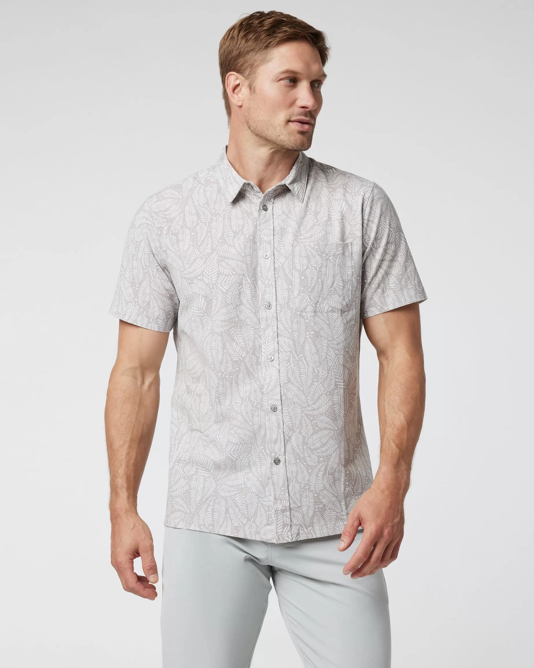 Vuori Short Sleeve Bridge Button Down UmberSago Outlet