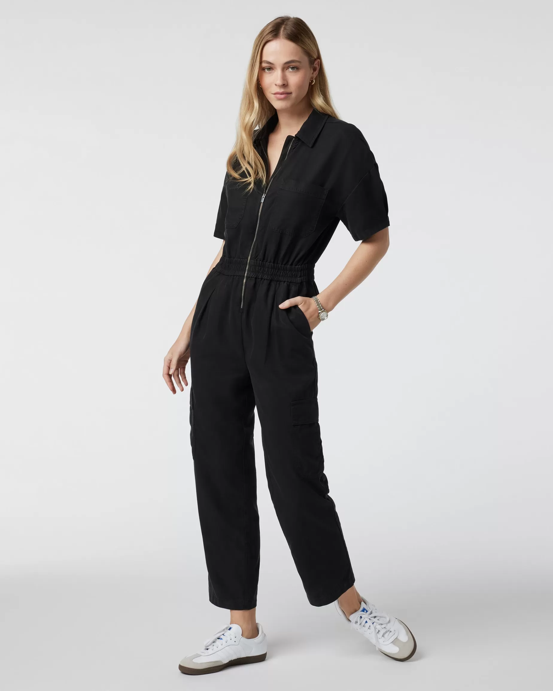 Vuori Short Sleeve Coastline Jumpsuit Black Hot