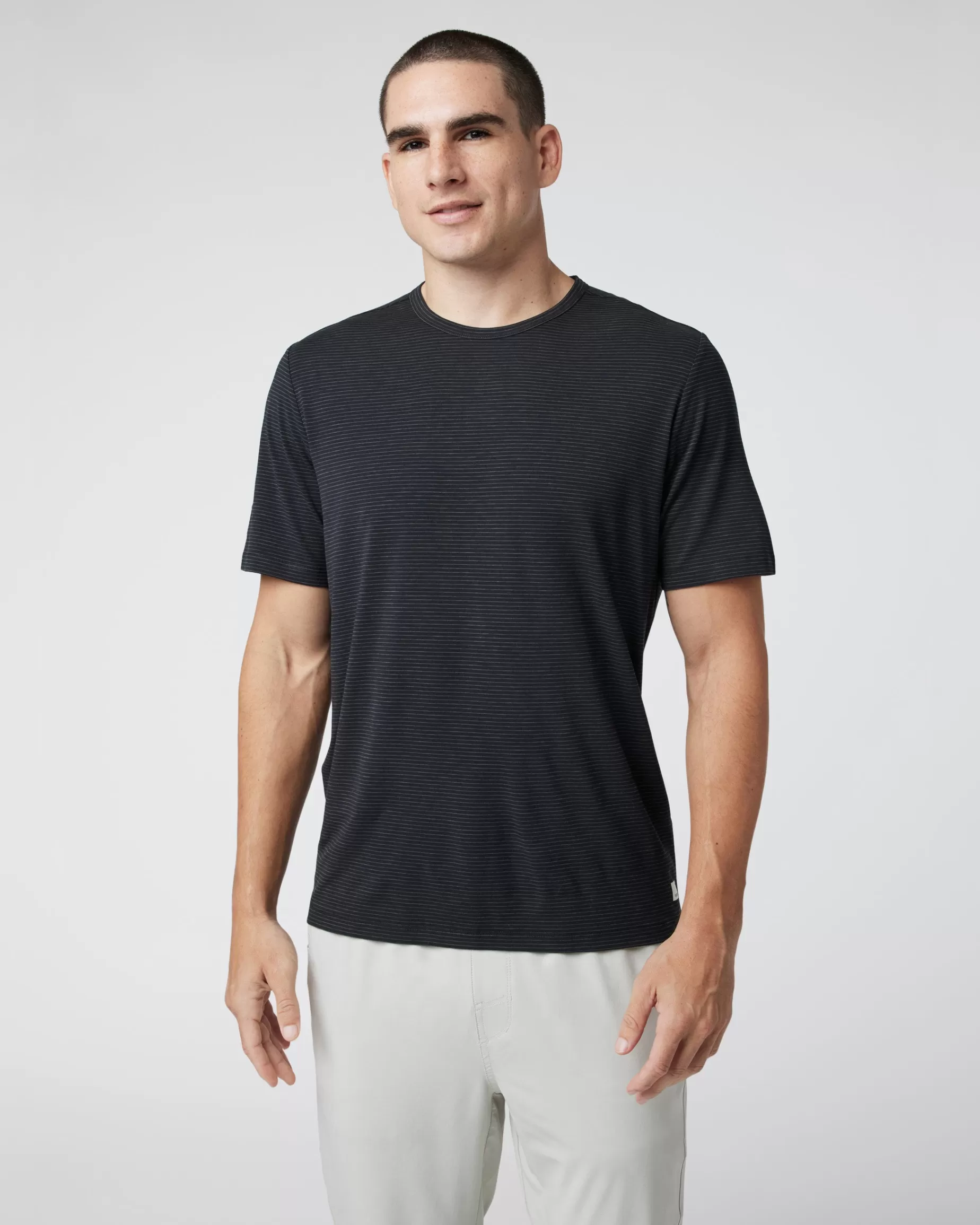 Vuori Short Sleeve Current Stripe Tee Black Store