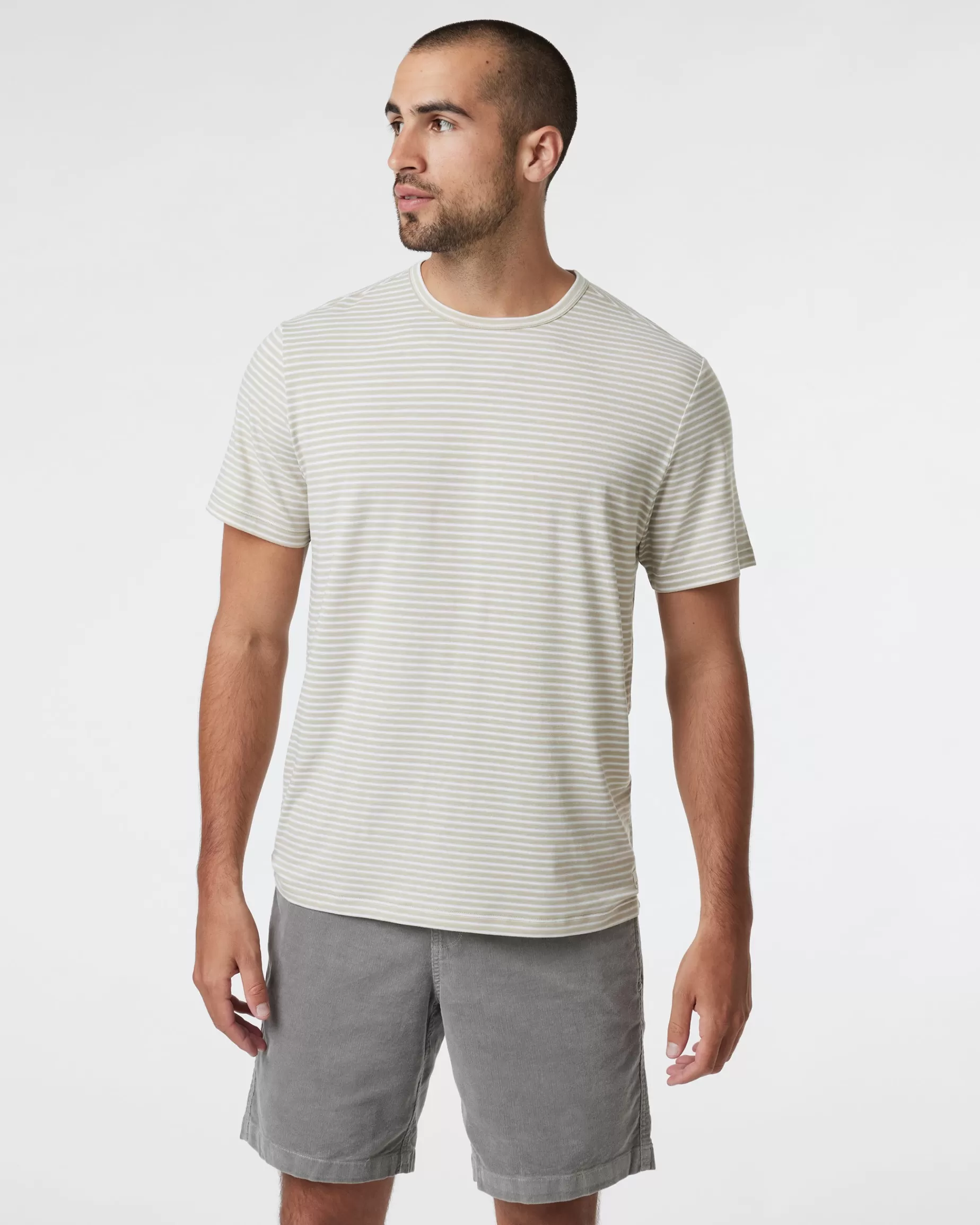 Vuori Short Sleeve Current Stripe Tee WinterPear Best