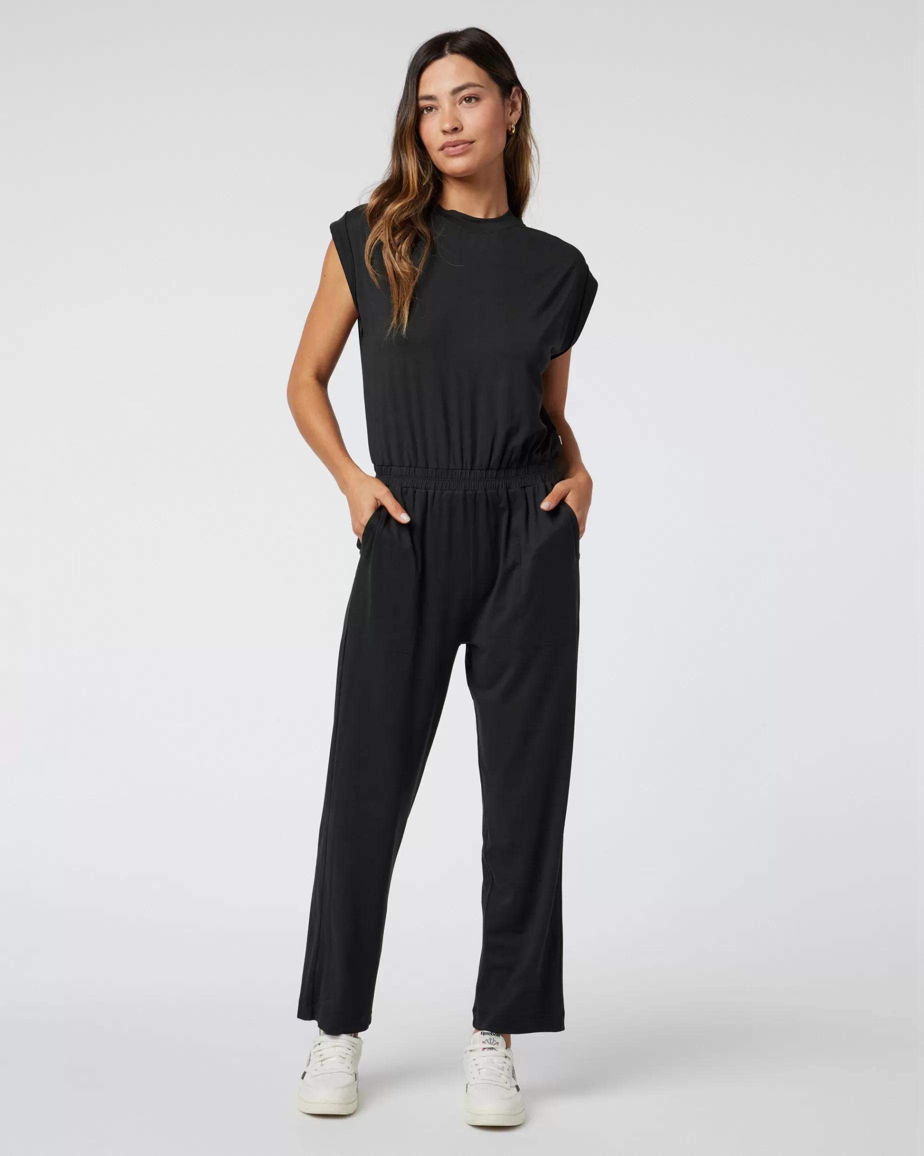 Vuori Short Sleeve Lux Crew Jumpsuit Black Store