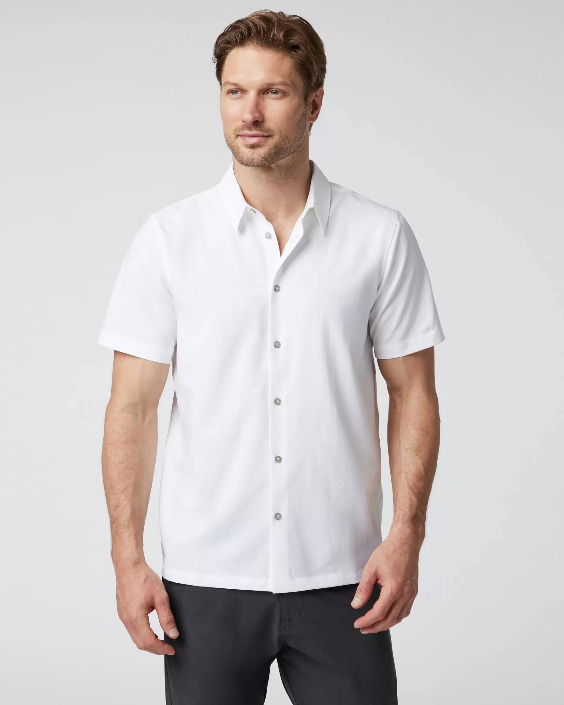 Vuori Short Sleeve Manhattan Button Down White Shop