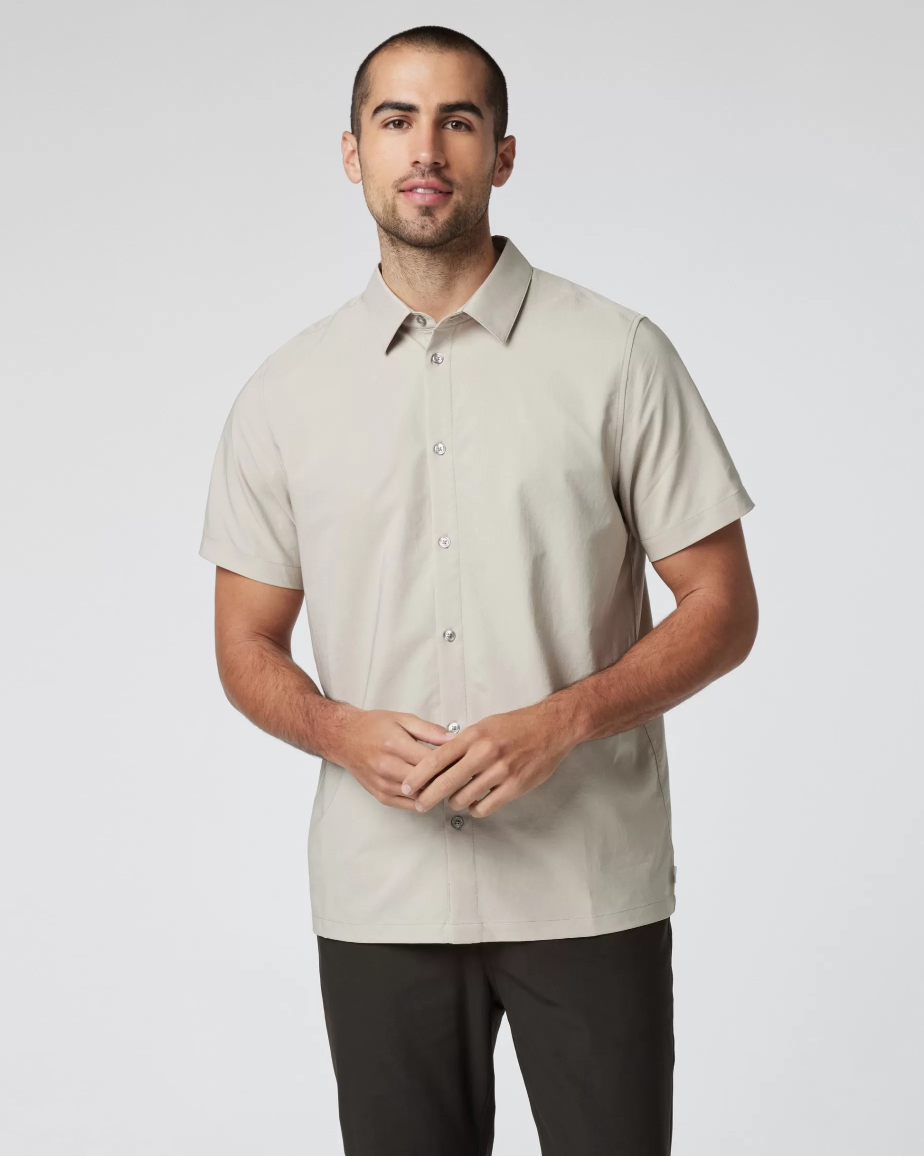 Vuori Short Sleeve Manhattan Button Down Toast Cheap