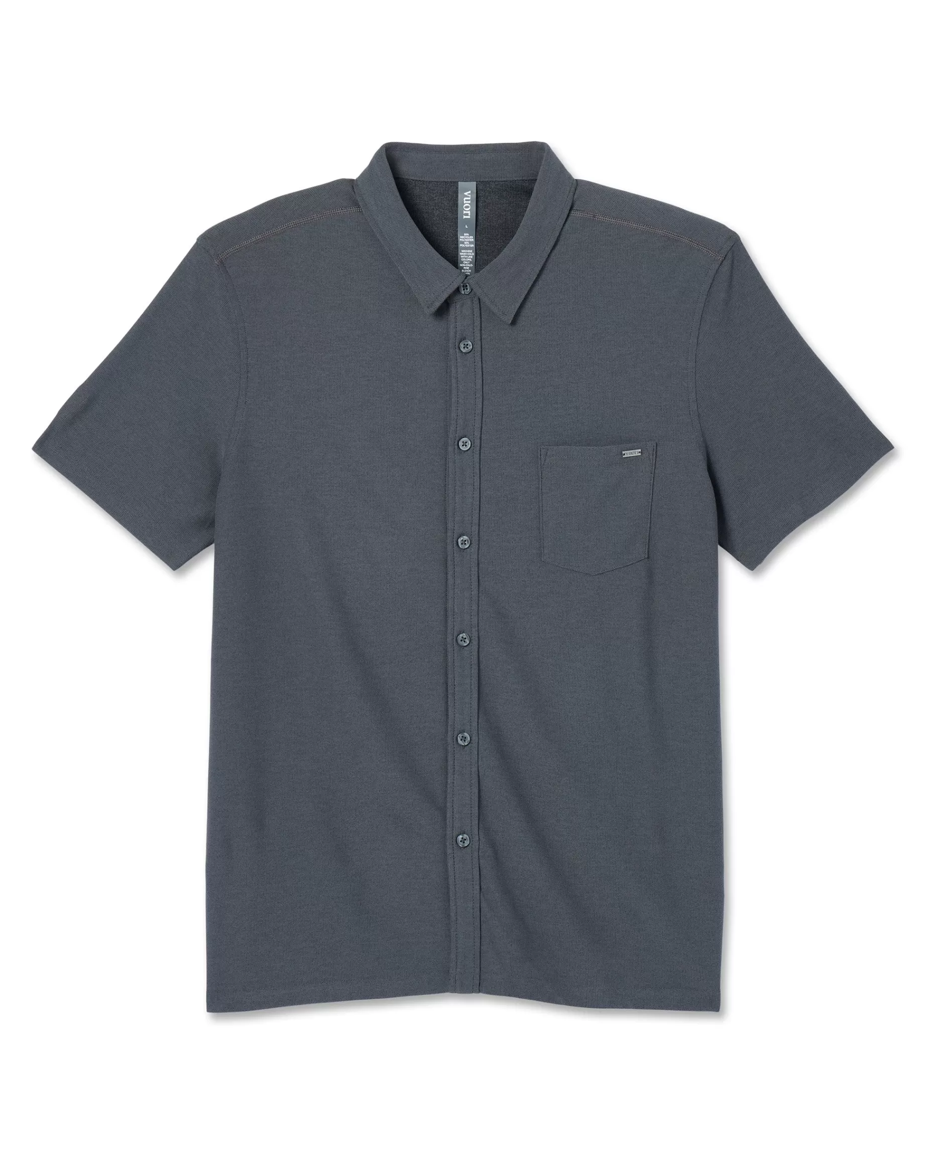 Vuori Short-Sleeve Ace Button Down Charcoal Best Sale