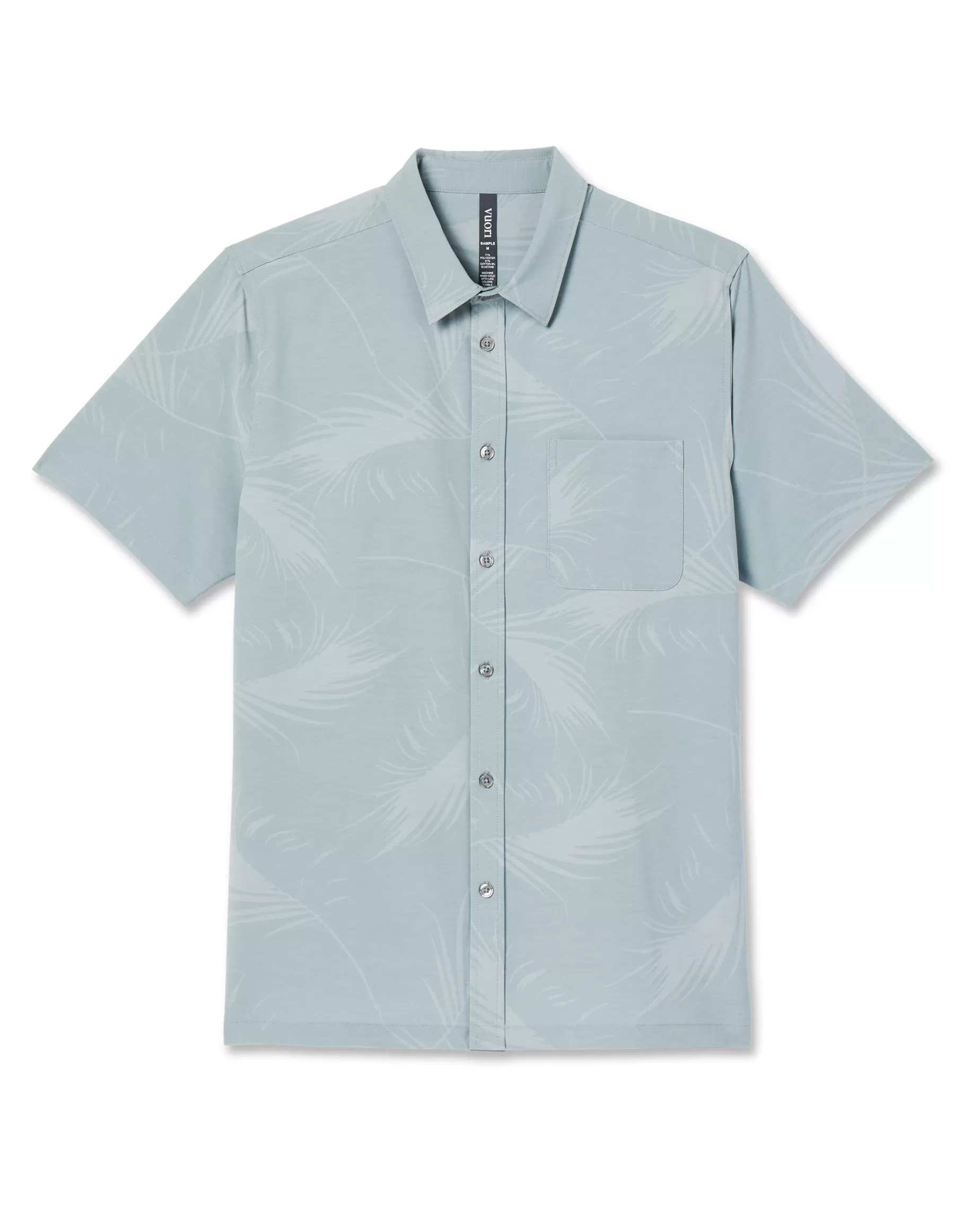 Vuori Short-Sleeve Bridge Button Down ChalkBlueFallingFrond Online