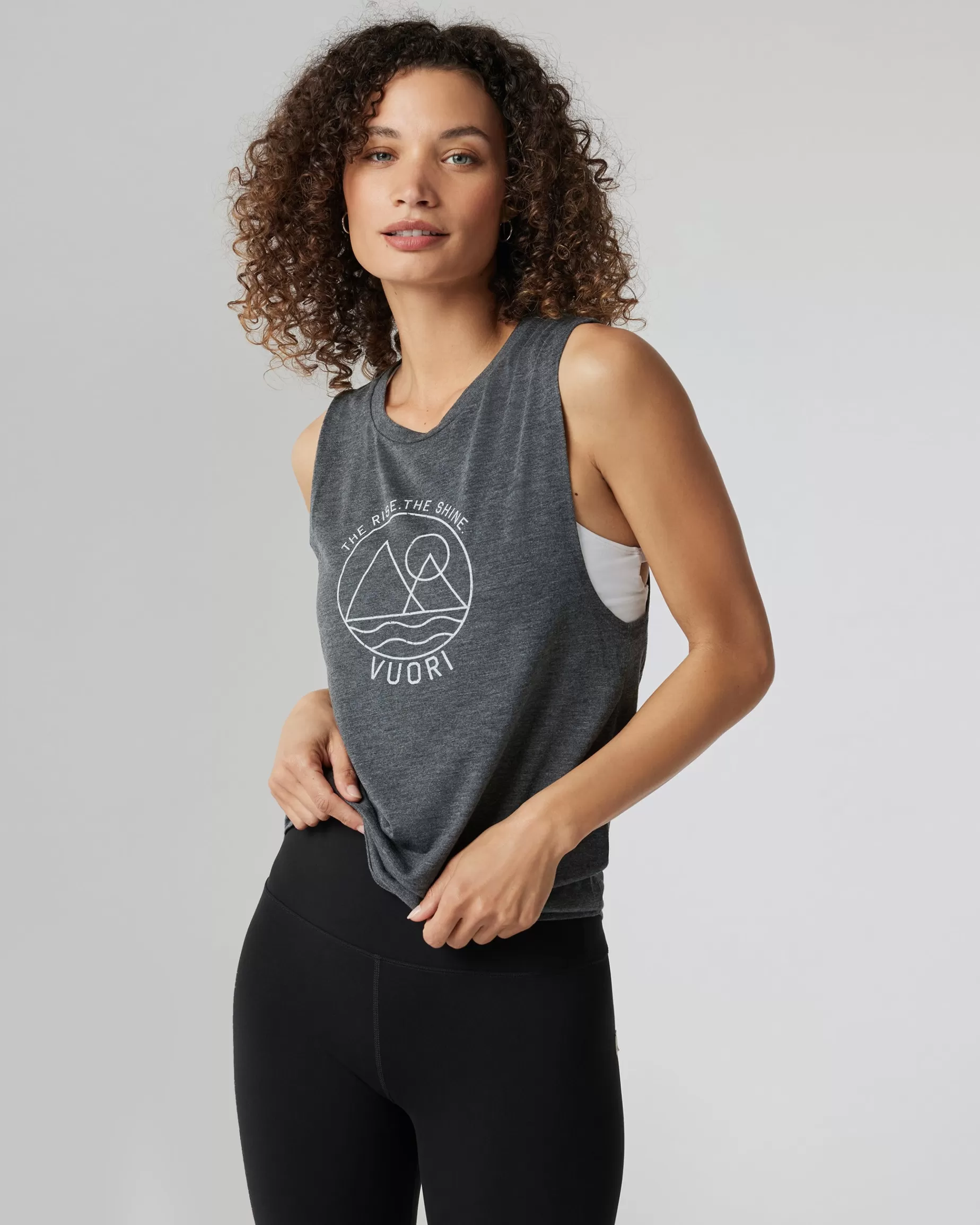 Vuori The Rise The Shine Tank CharcoalHeather Discount