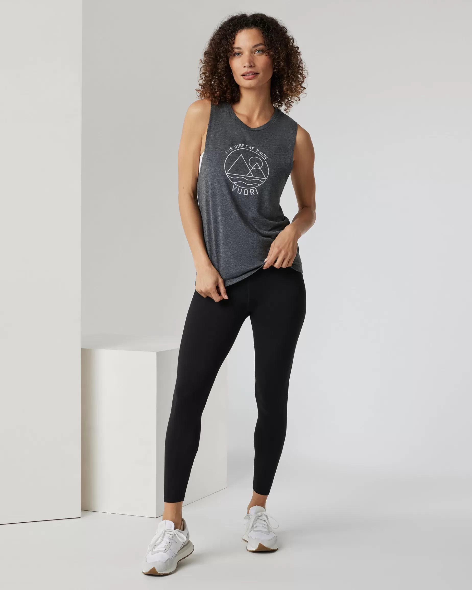 Vuori The Rise The Shine Tank CharcoalHeather Discount