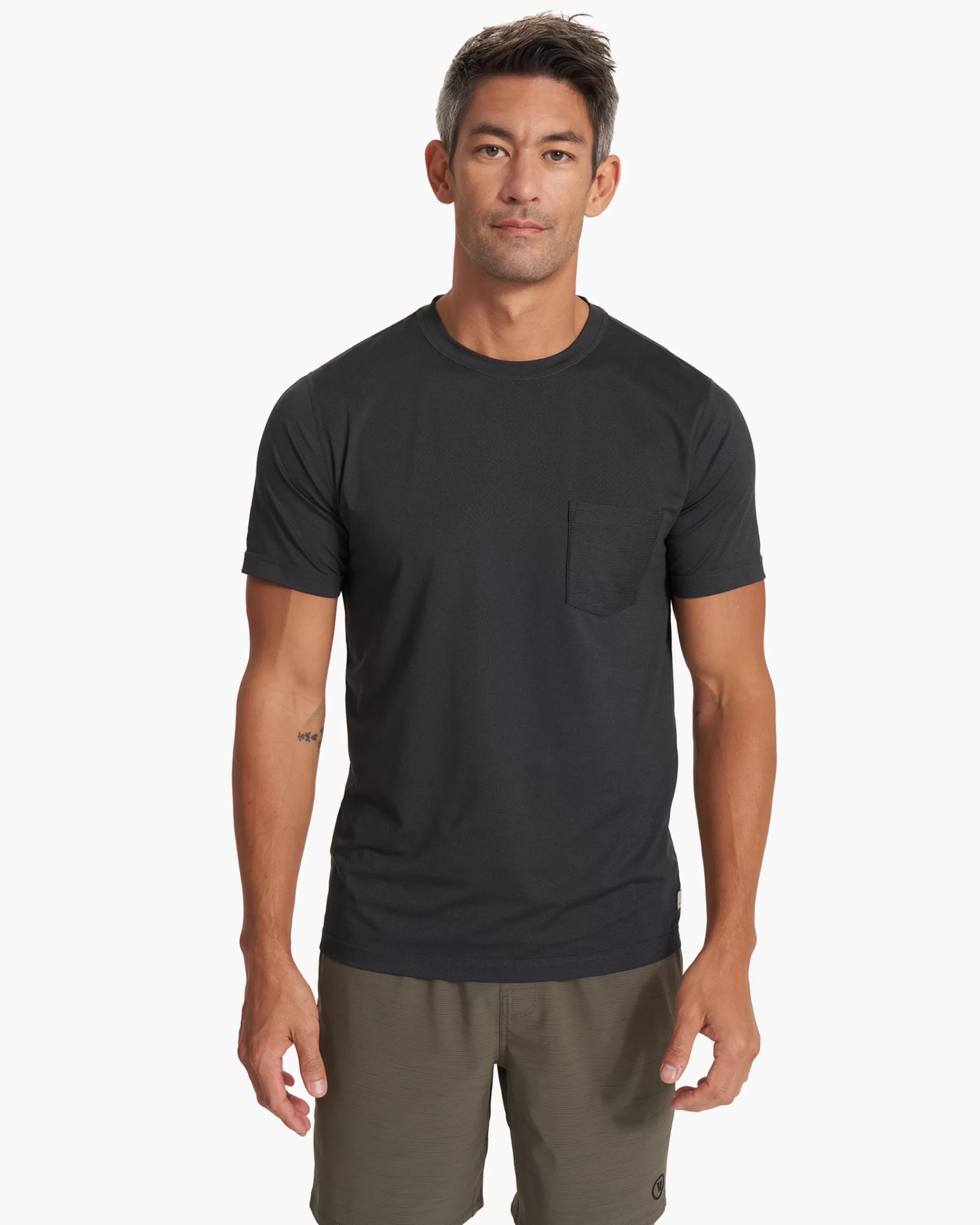 Vuori Tradewind Performance Tee BlackHeather Cheap