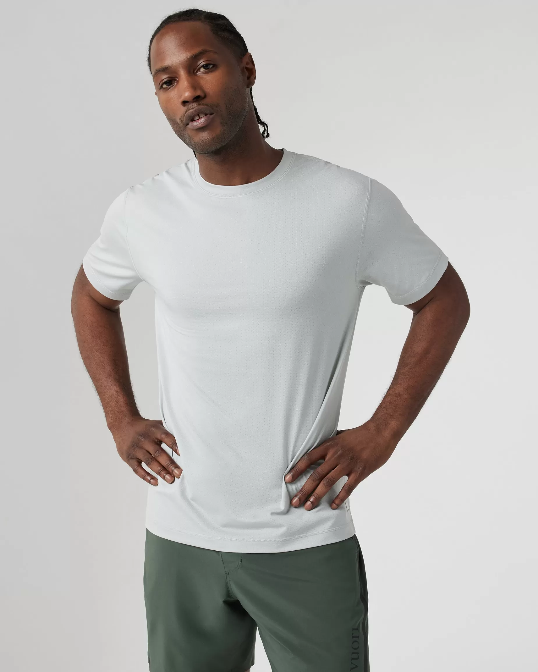 Vuori Tradewind Performance Tee 2.0 SkyGreyHeather Cheap